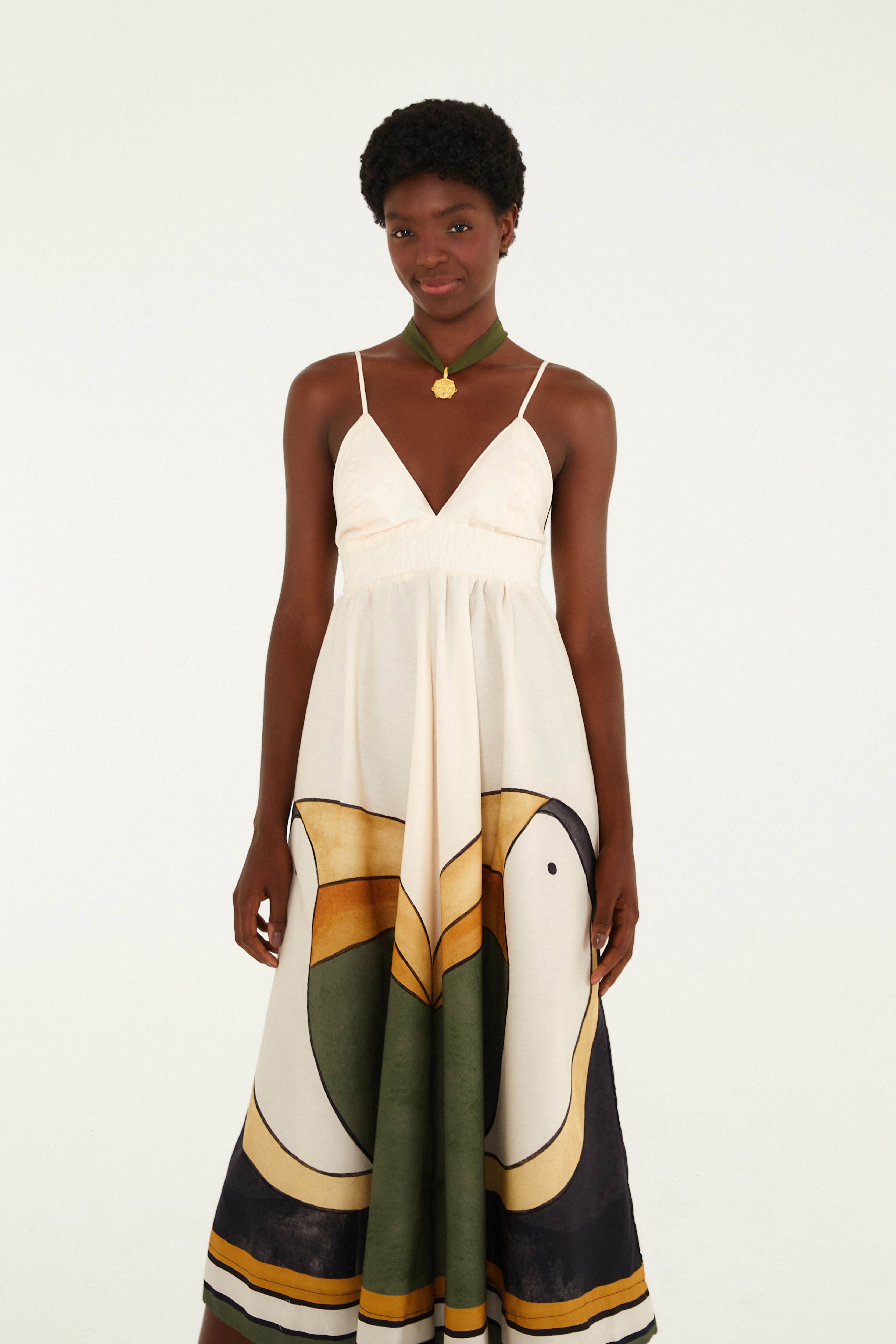 Vestido Longo Estampado Tuca Tropical Mini