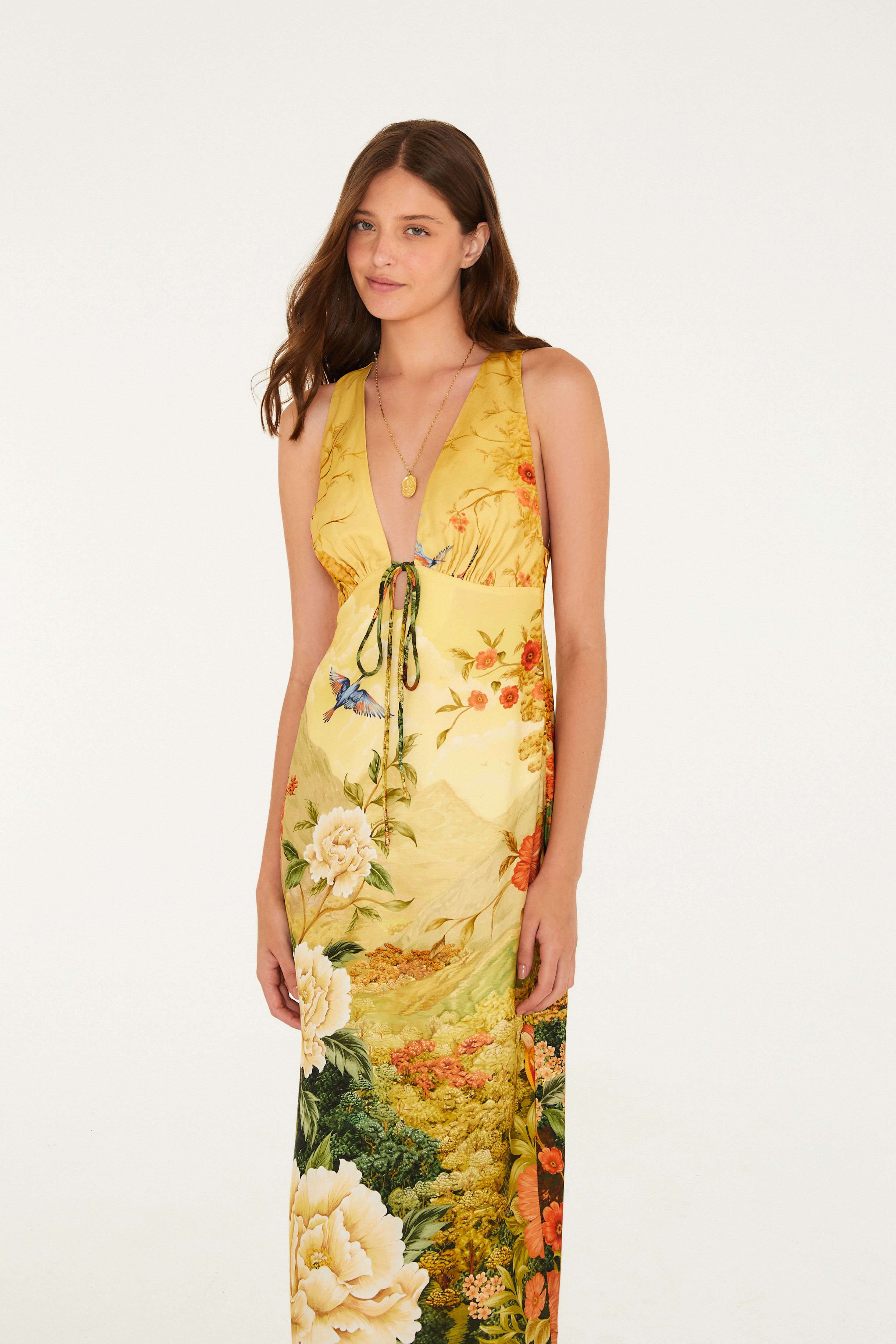 Vestido Longo Estampado Satori