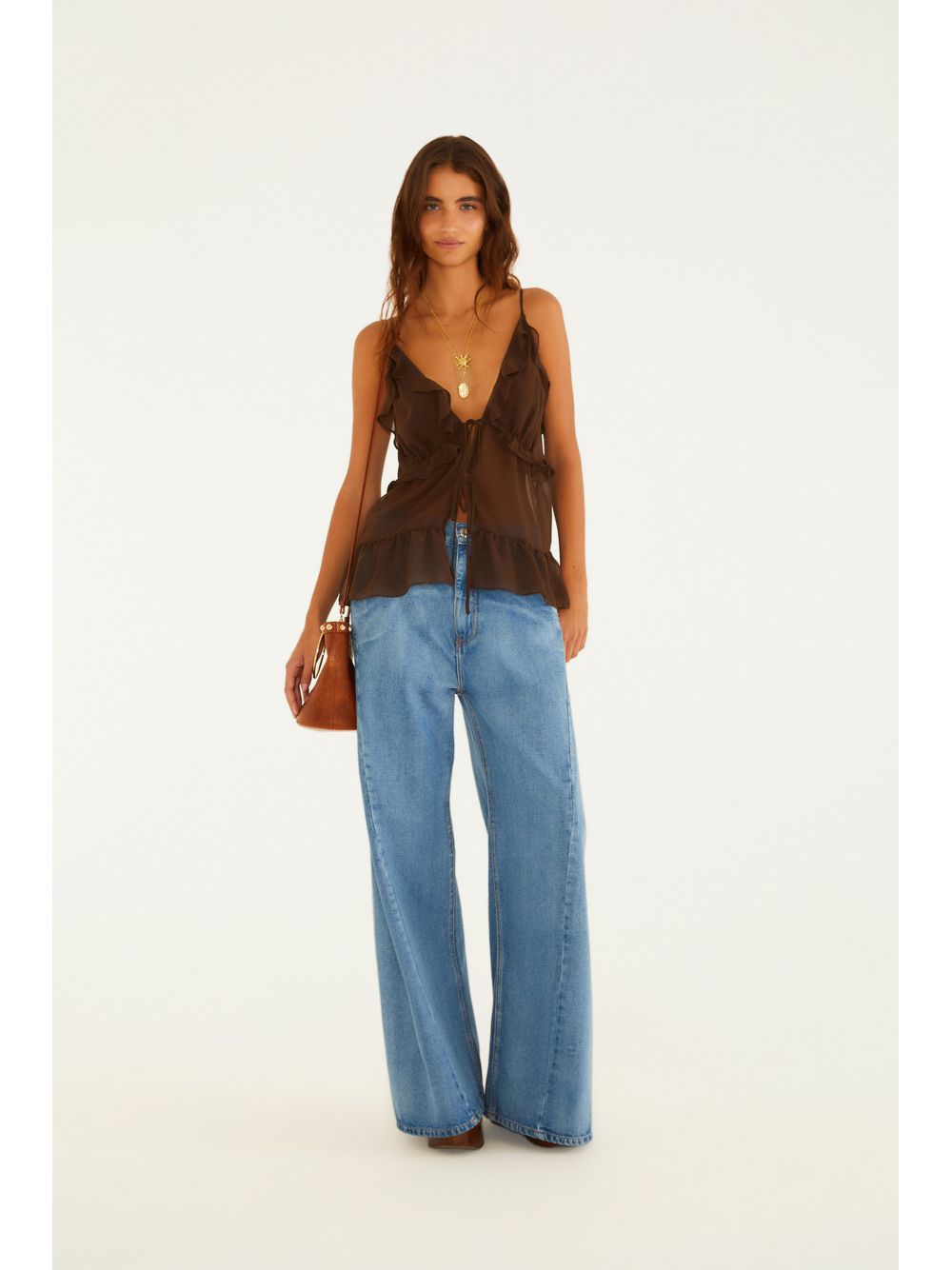 Farm — Blusa Babados Alcinhas