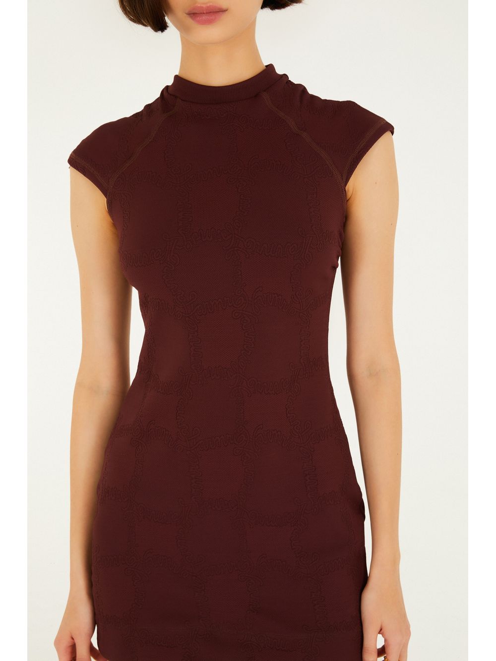 Farm — Vestido Curto Textura Ritmo Carioca