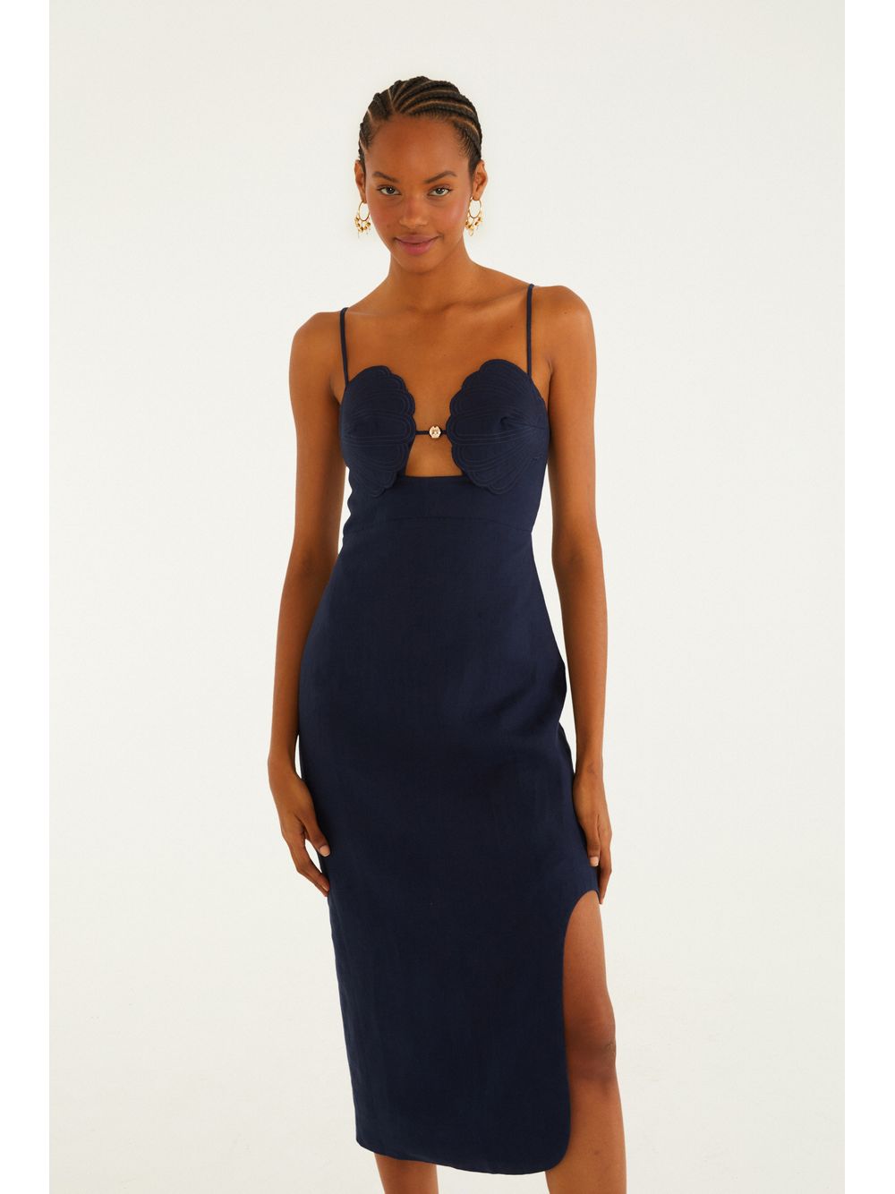 Farm — Vestido Artesanal Concha 3d