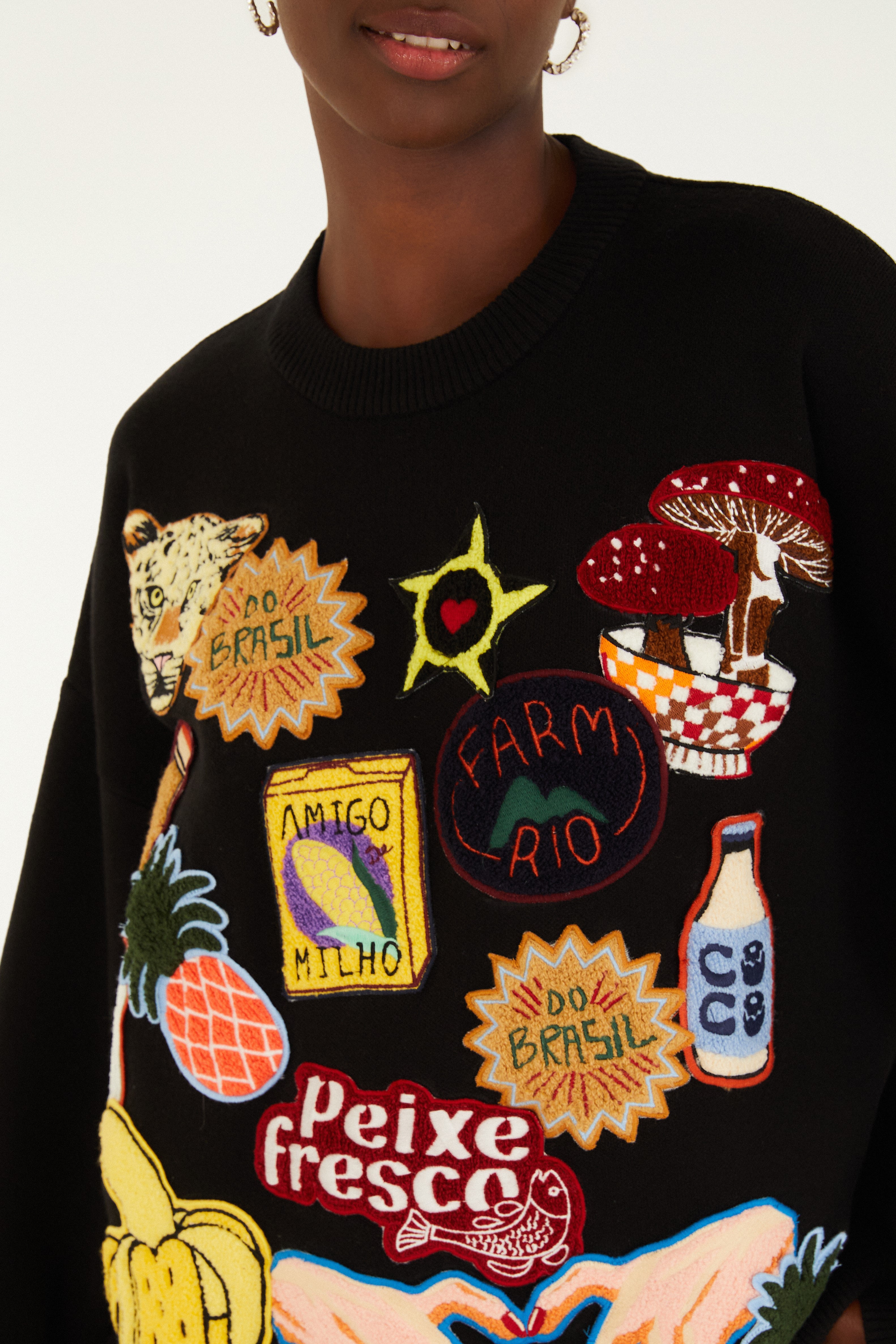 Casaco Tricot Tropical Patch