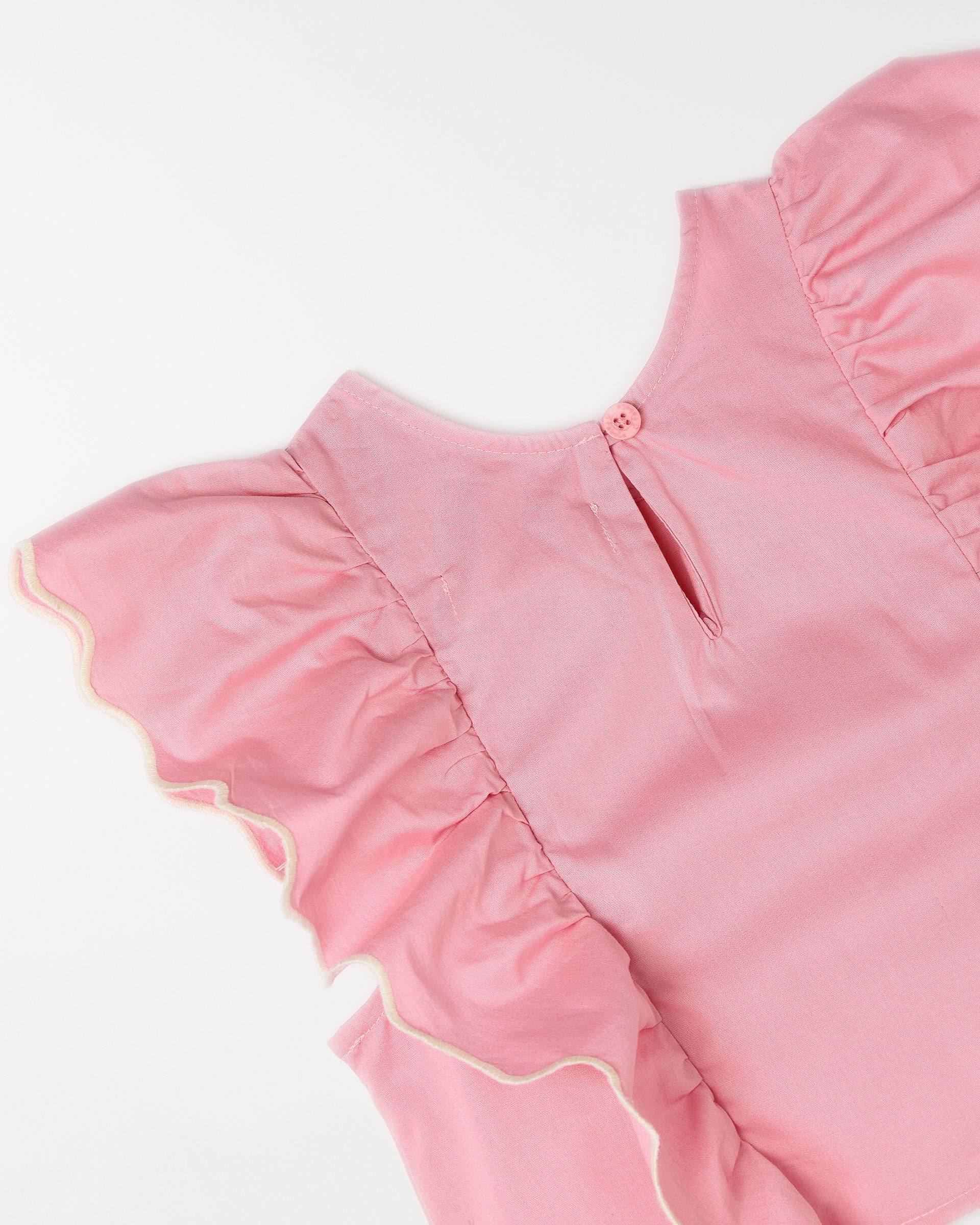 Blusa Bordado Babados Rosa