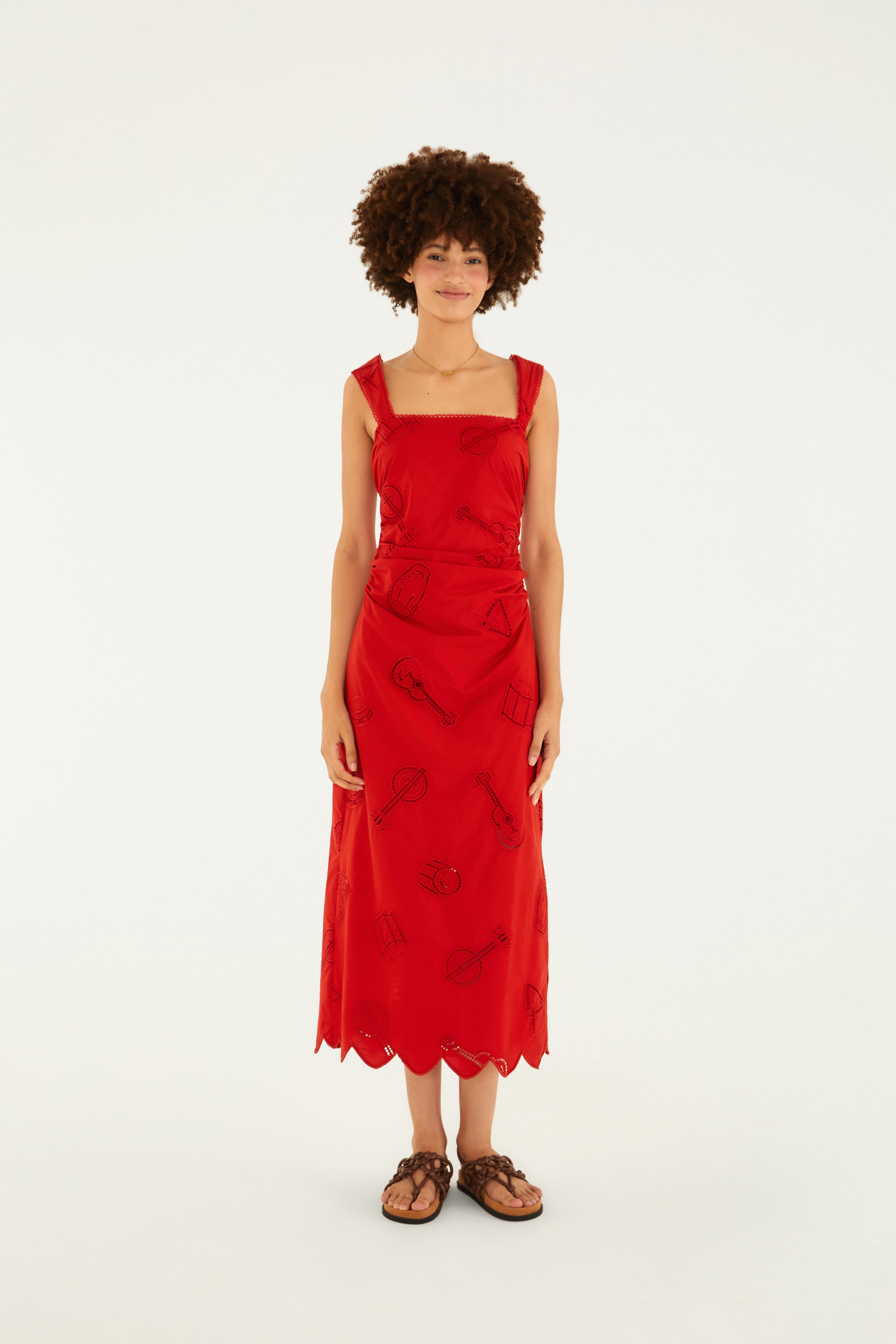 Vestido Laise Estampado Som De Rio
