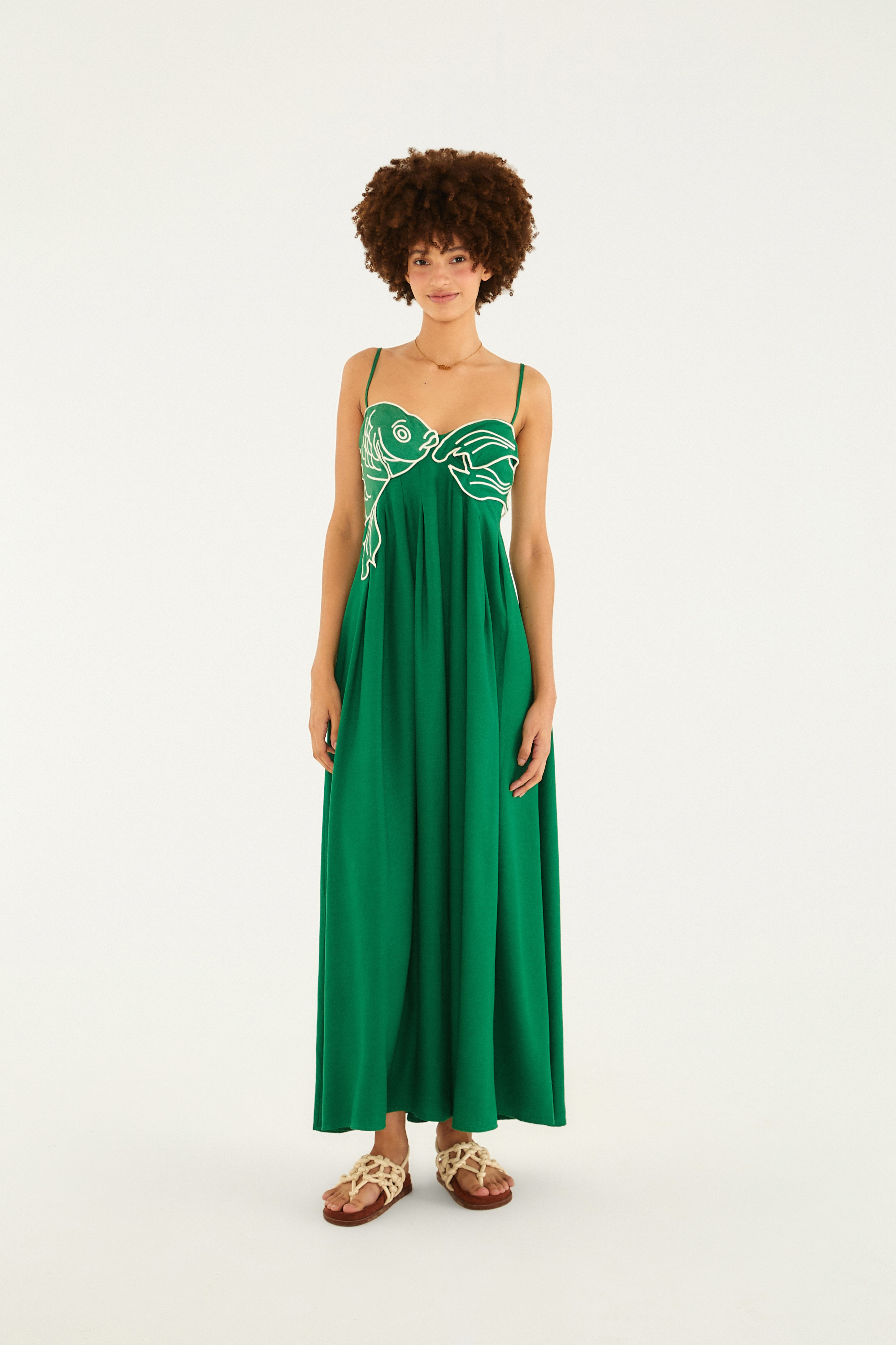Vestido Bordado Peixe