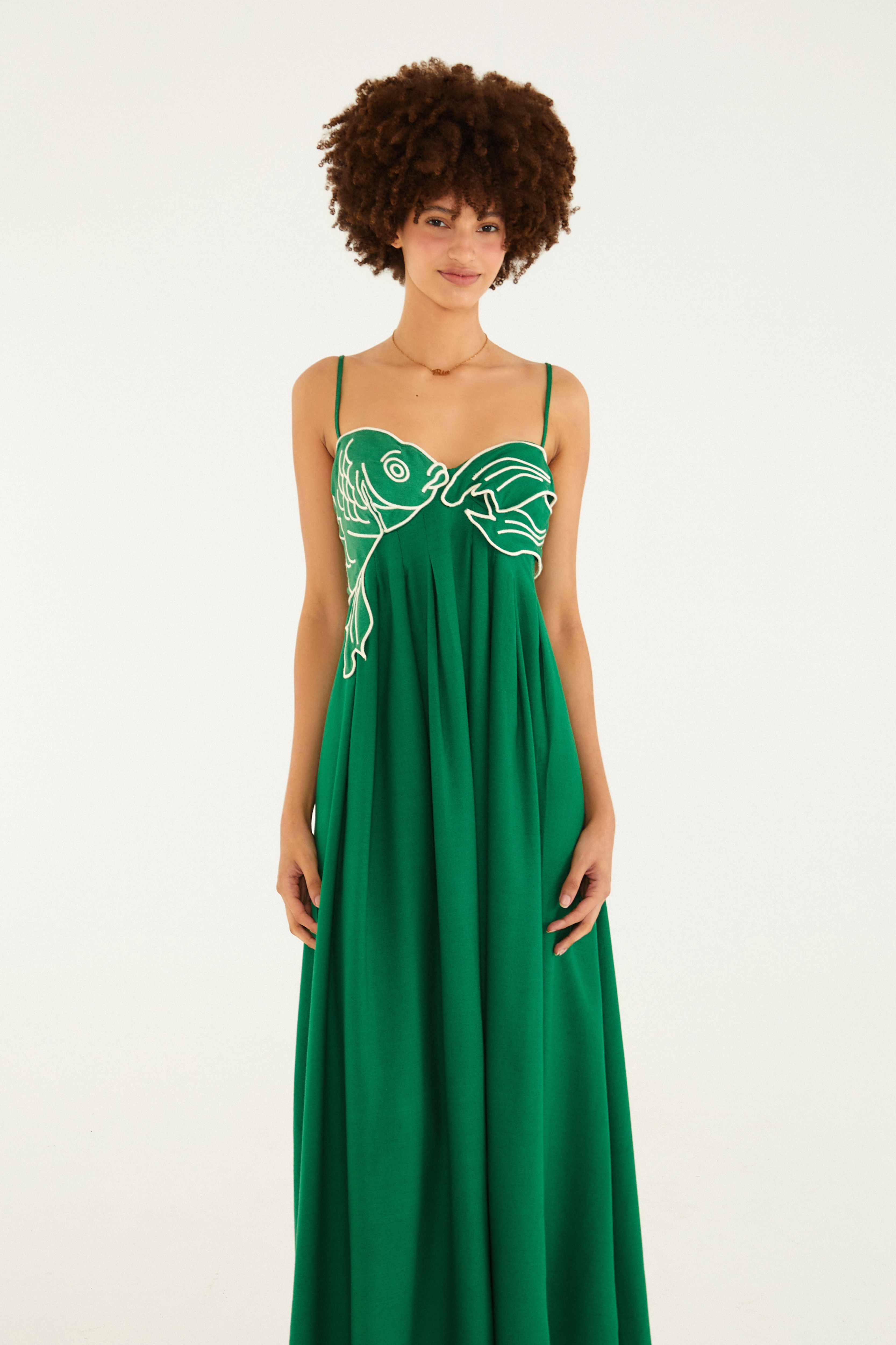 Vestido Bordado Peixe