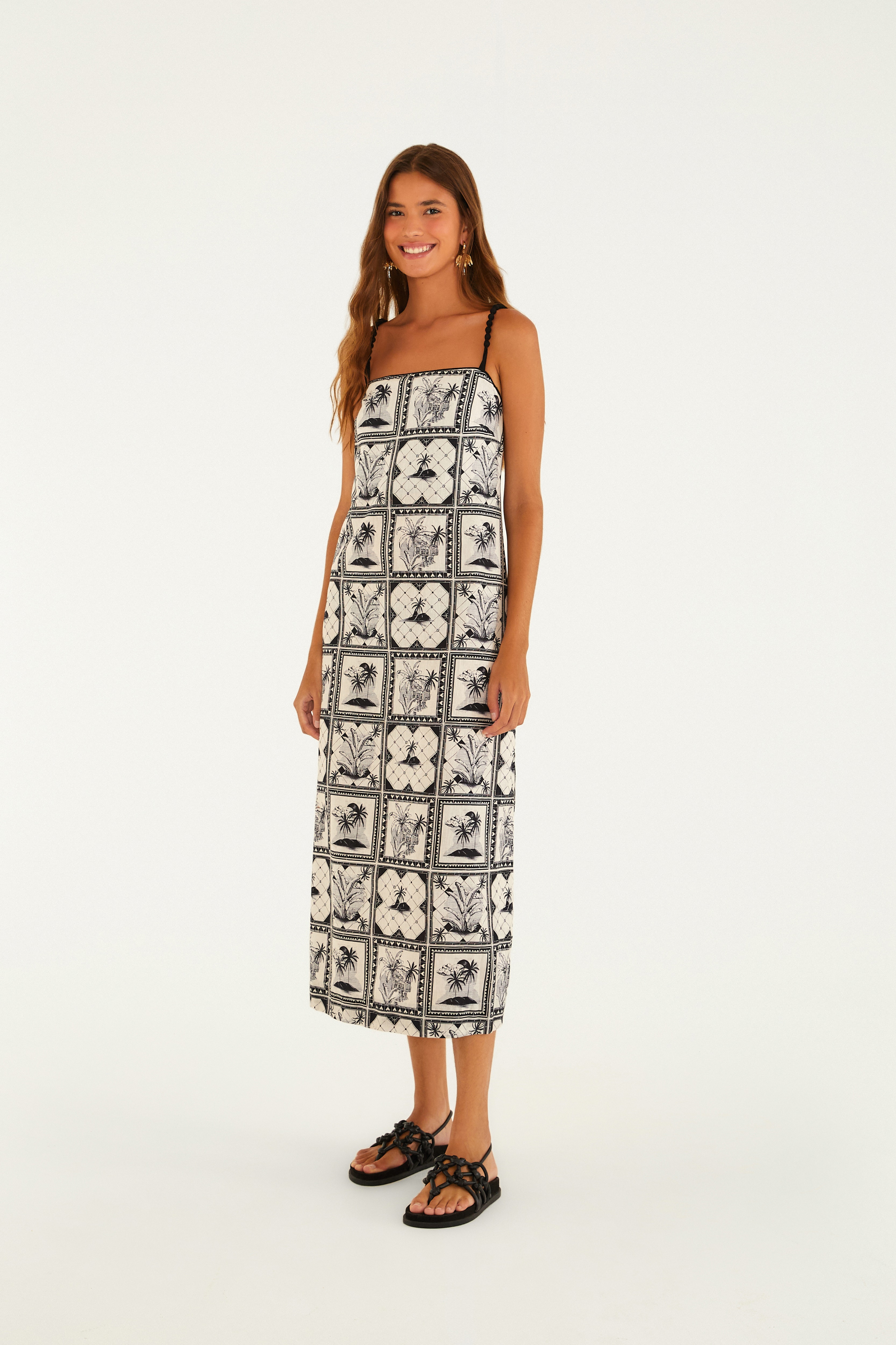 Vestido Cropped Estampado Rio Clássico