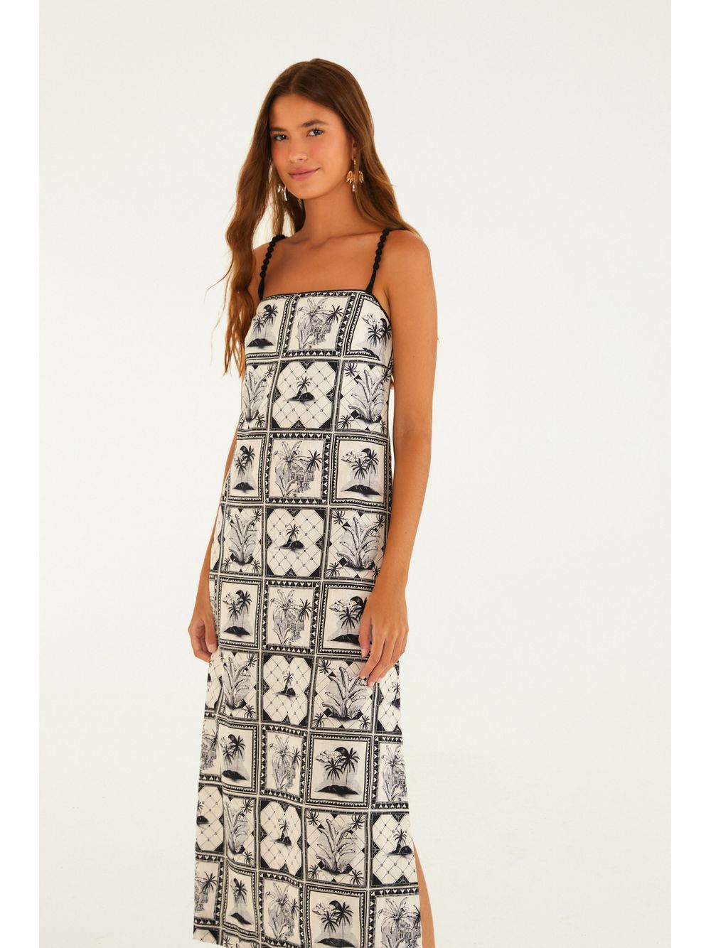 Farm — Vestido Cropped Estampado Rio Clássico