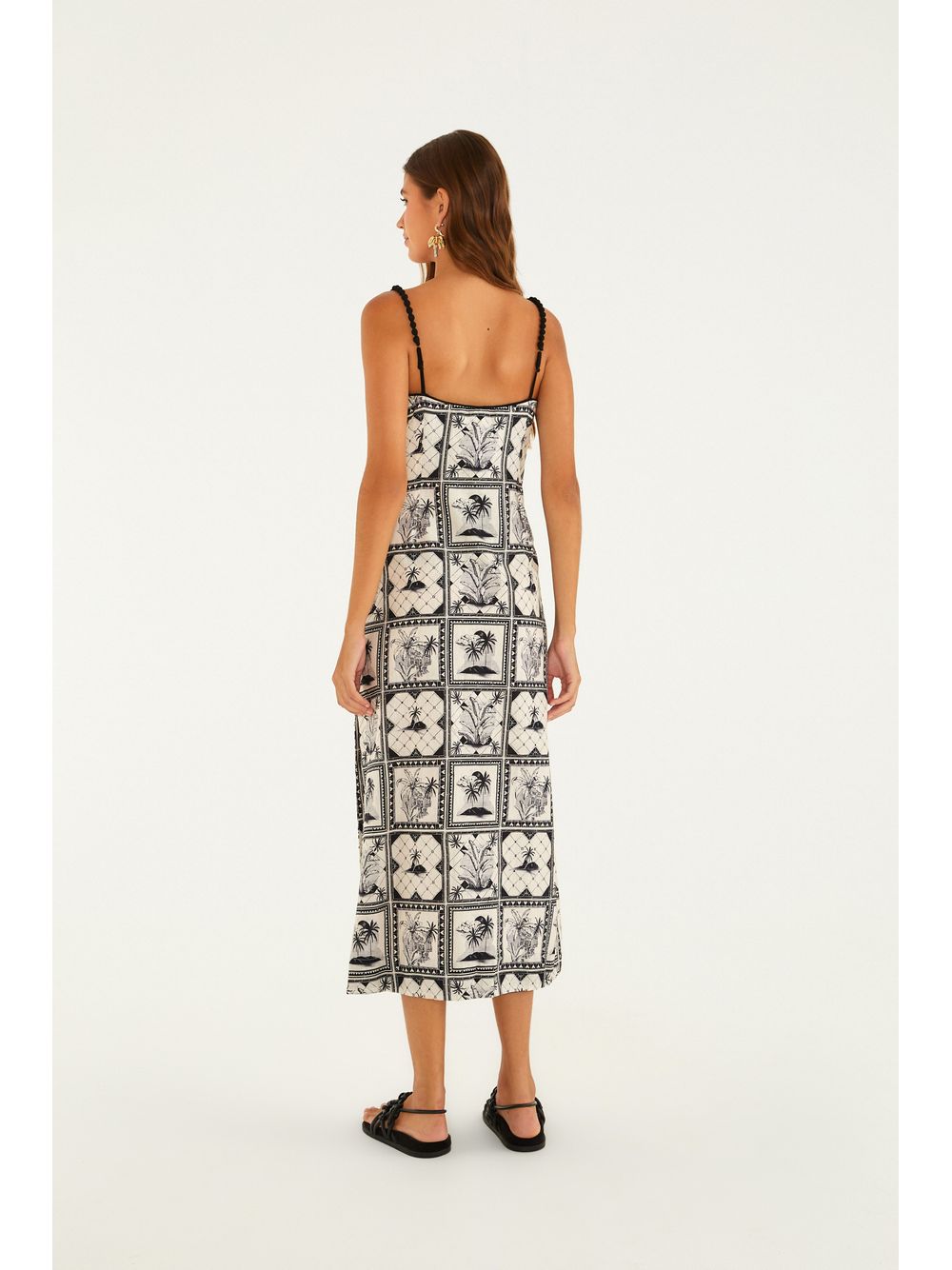 Farm — Vestido Cropped Estampado Rio Clássico