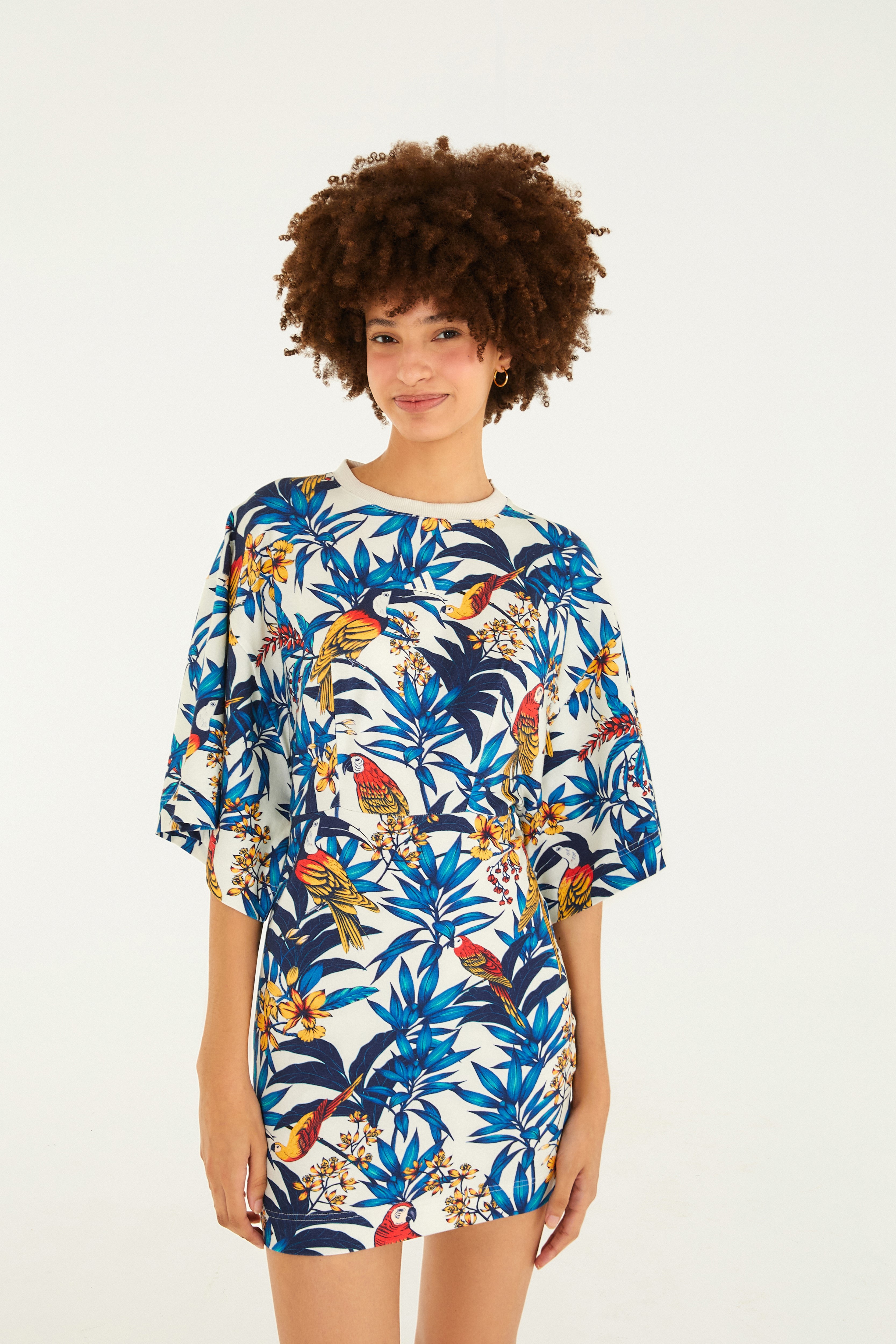 Vestido T-Shirt Adidas Birds Paradise Blue