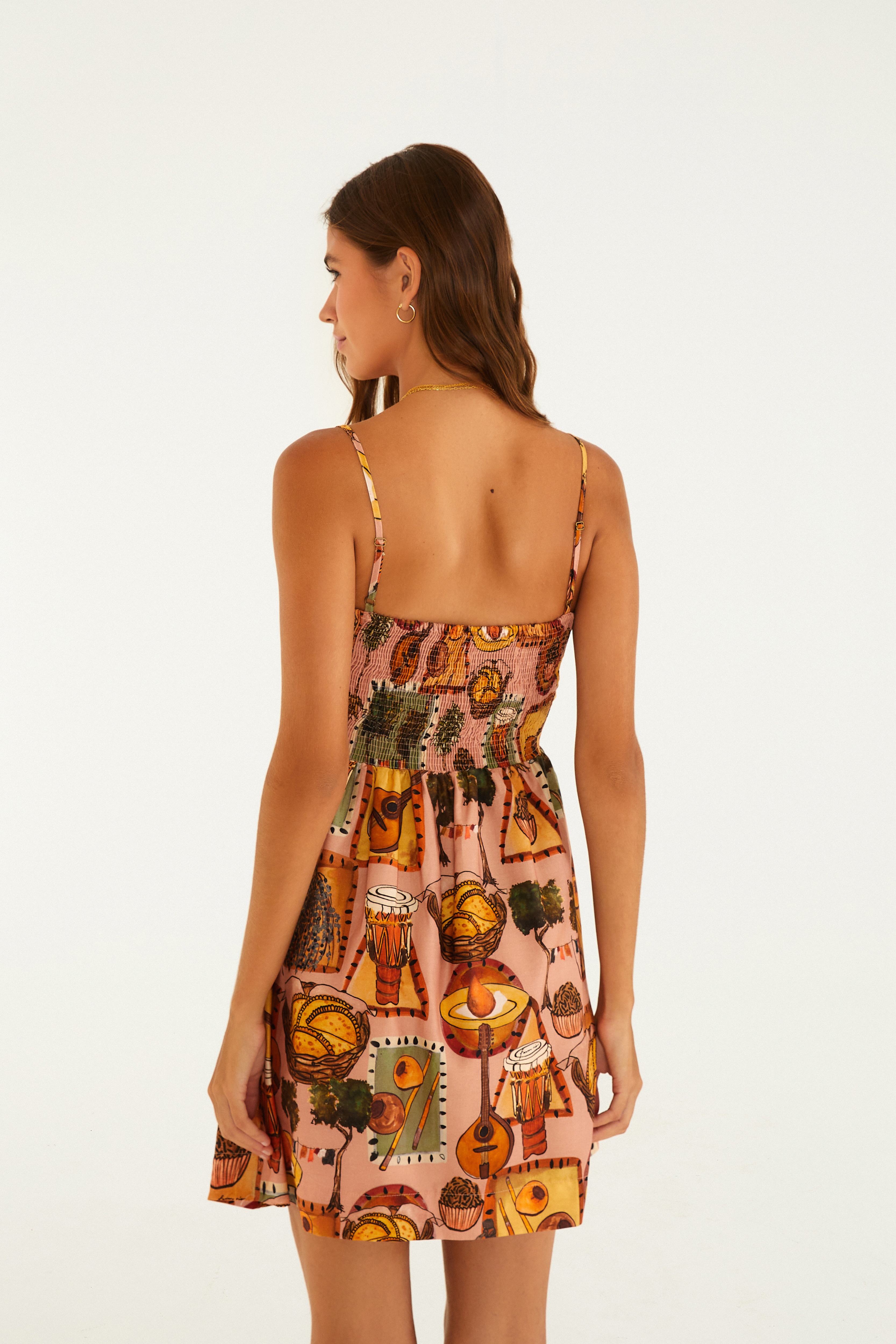 Vestido Curto Estampado Boemia