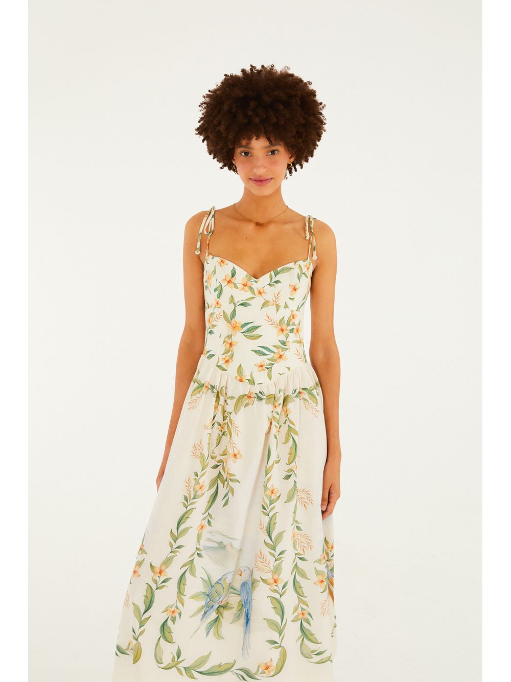 Farm — Vestido Cropped Estampado Respiro De Rio