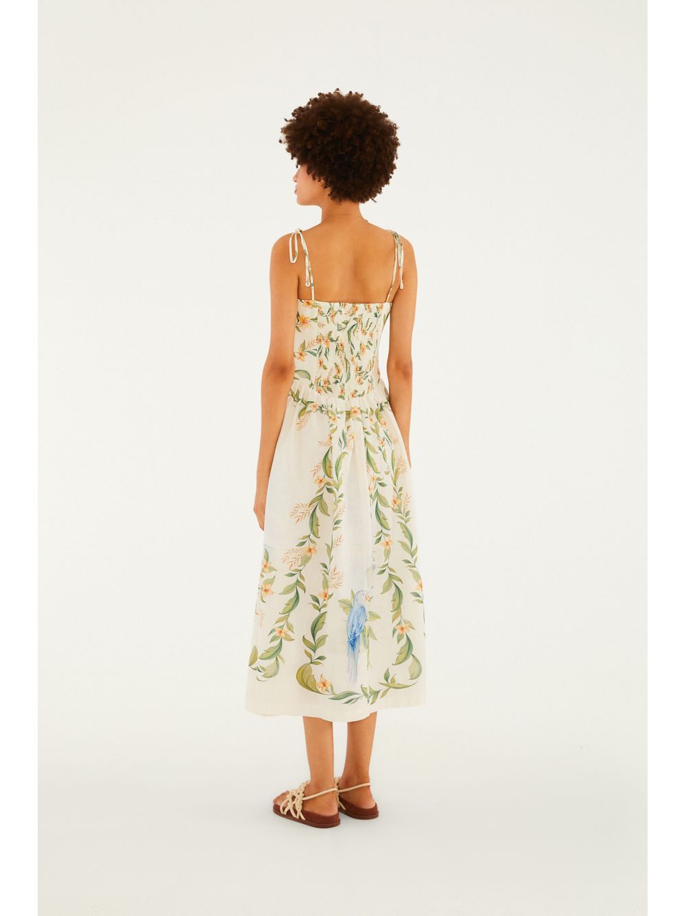 Farm — Vestido Cropped Estampado Respiro De Rio
