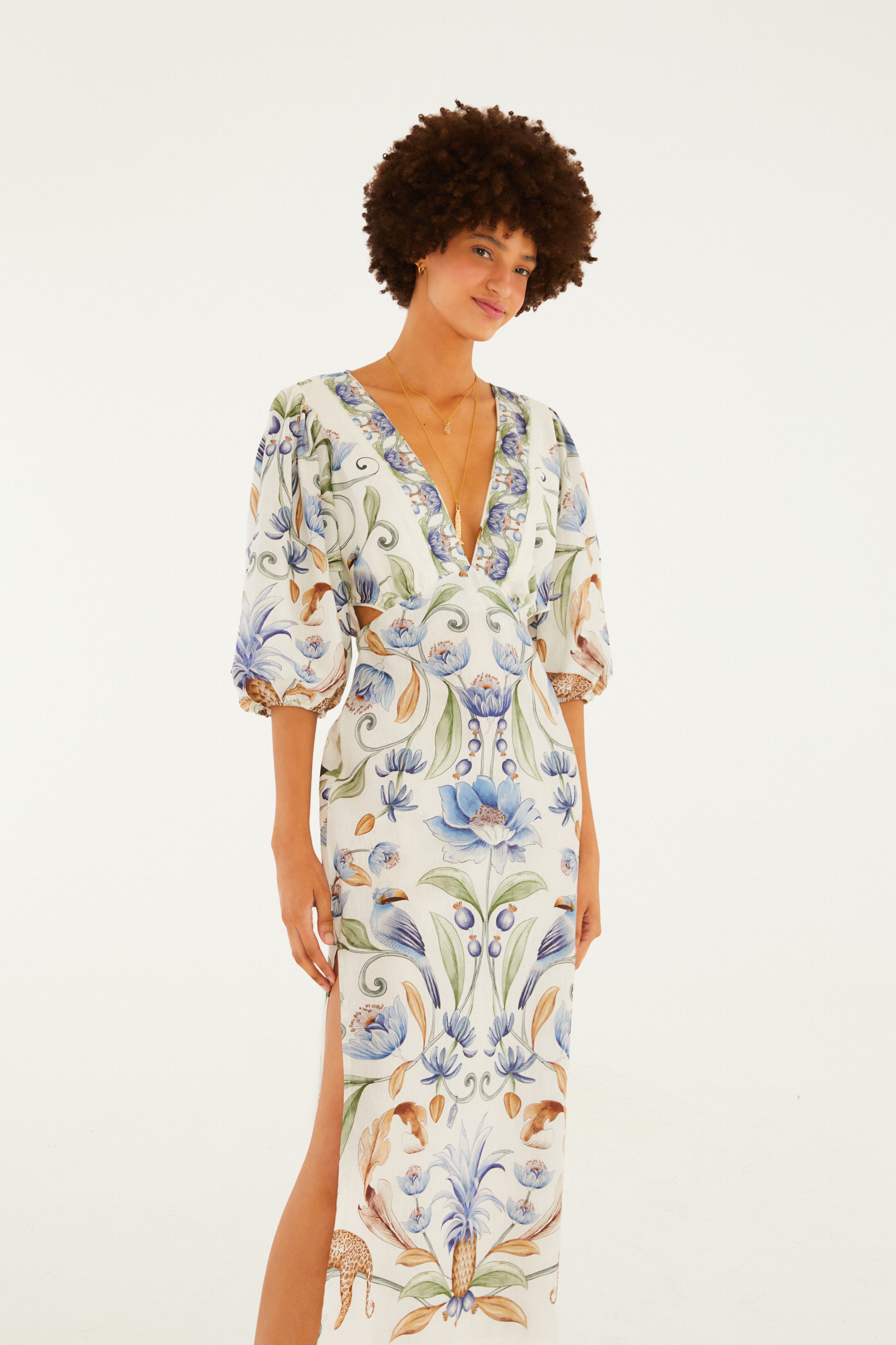 Vestido Manga Estampado Elsa
