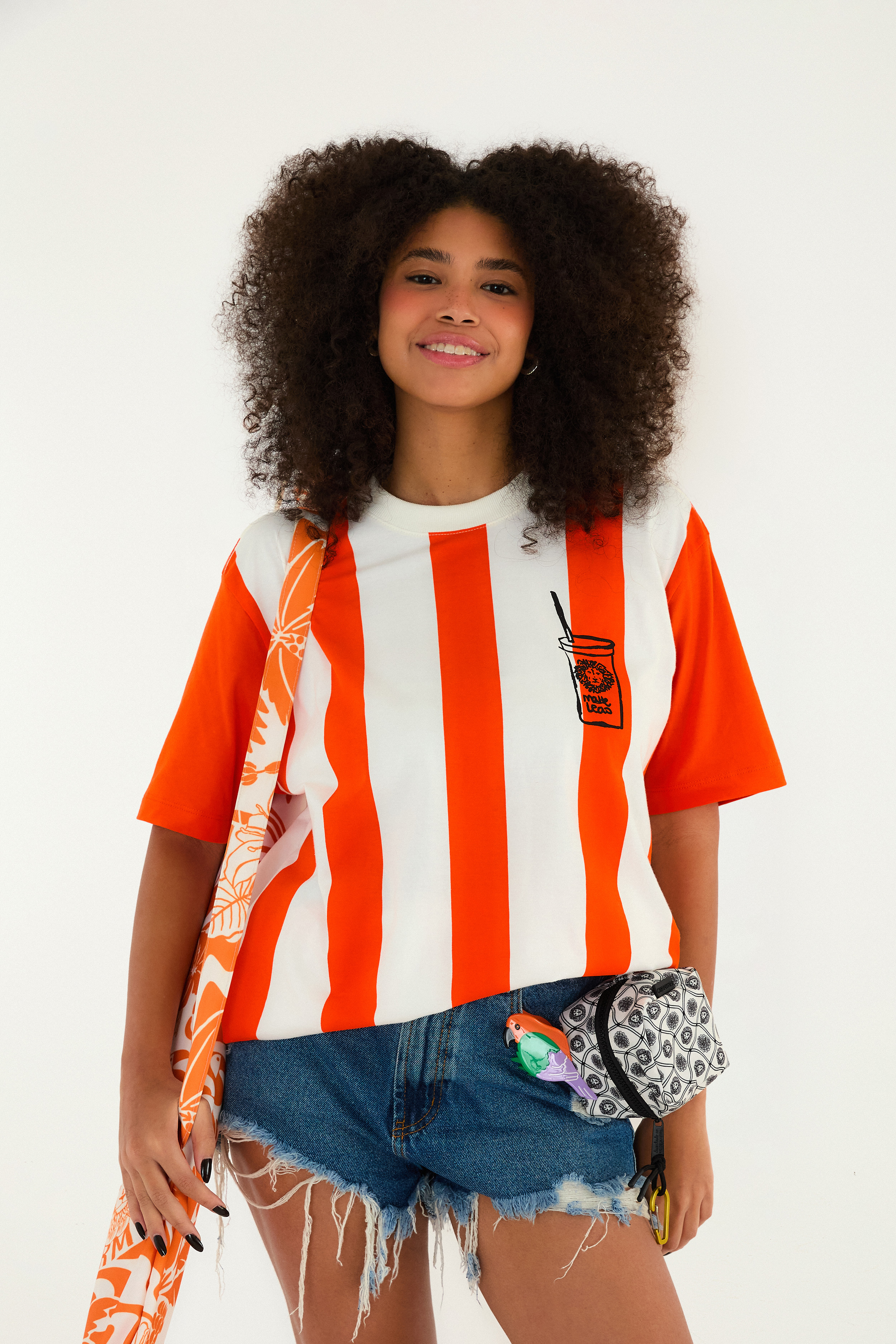 T-Shirt Silk Listras Leão