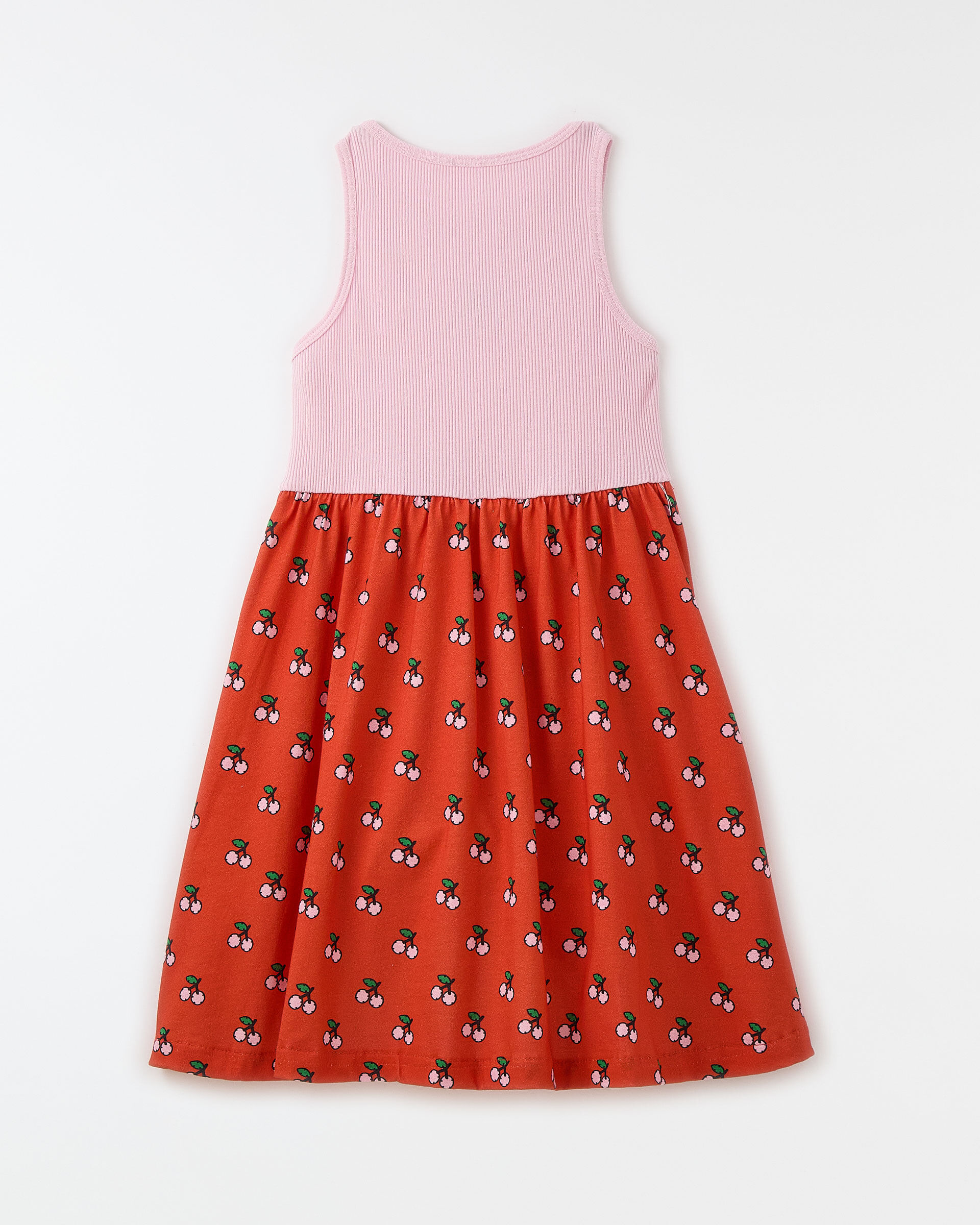 Vestido Rib Bordado Cerejinhas