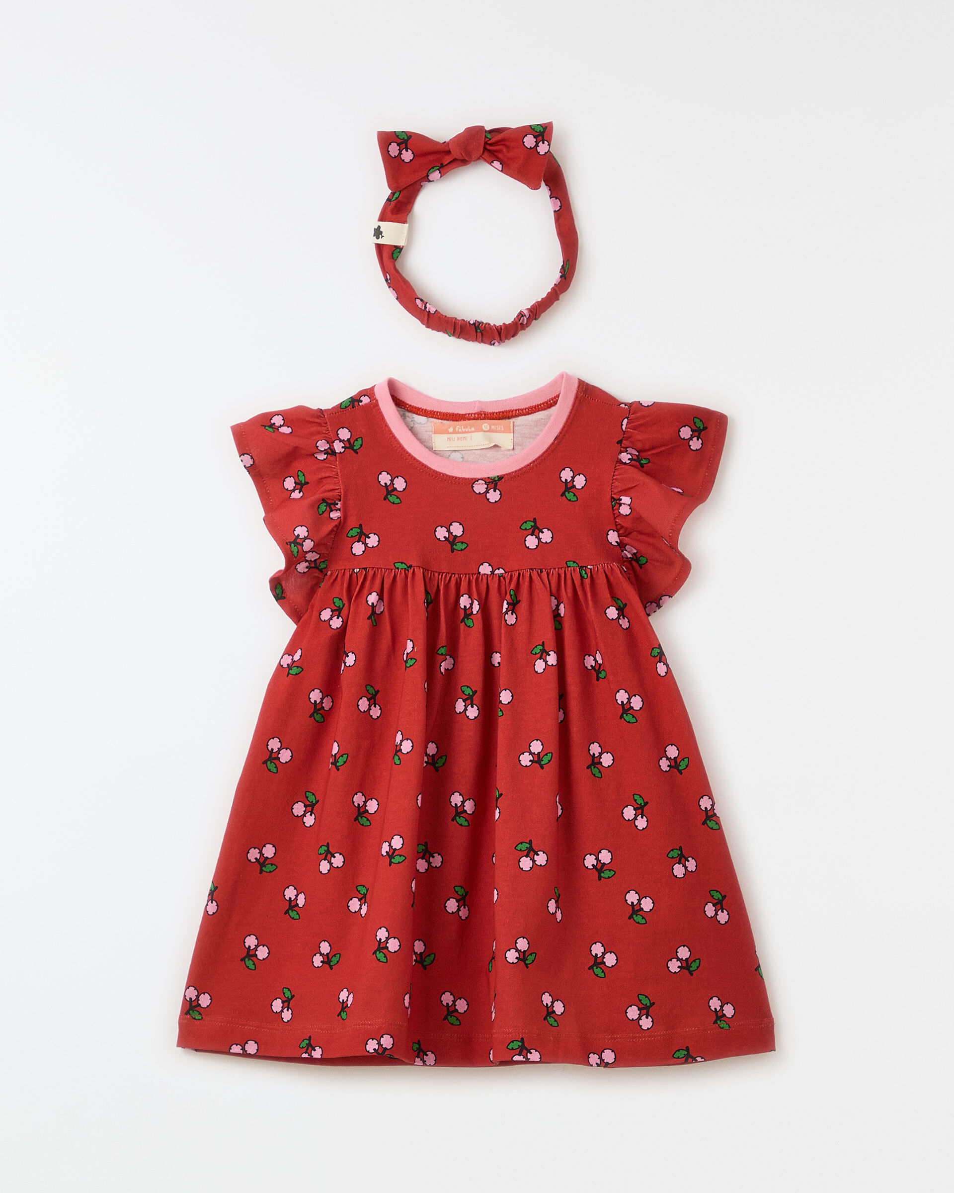 Vestido Com Faixa Bebe Malha Cerejeira