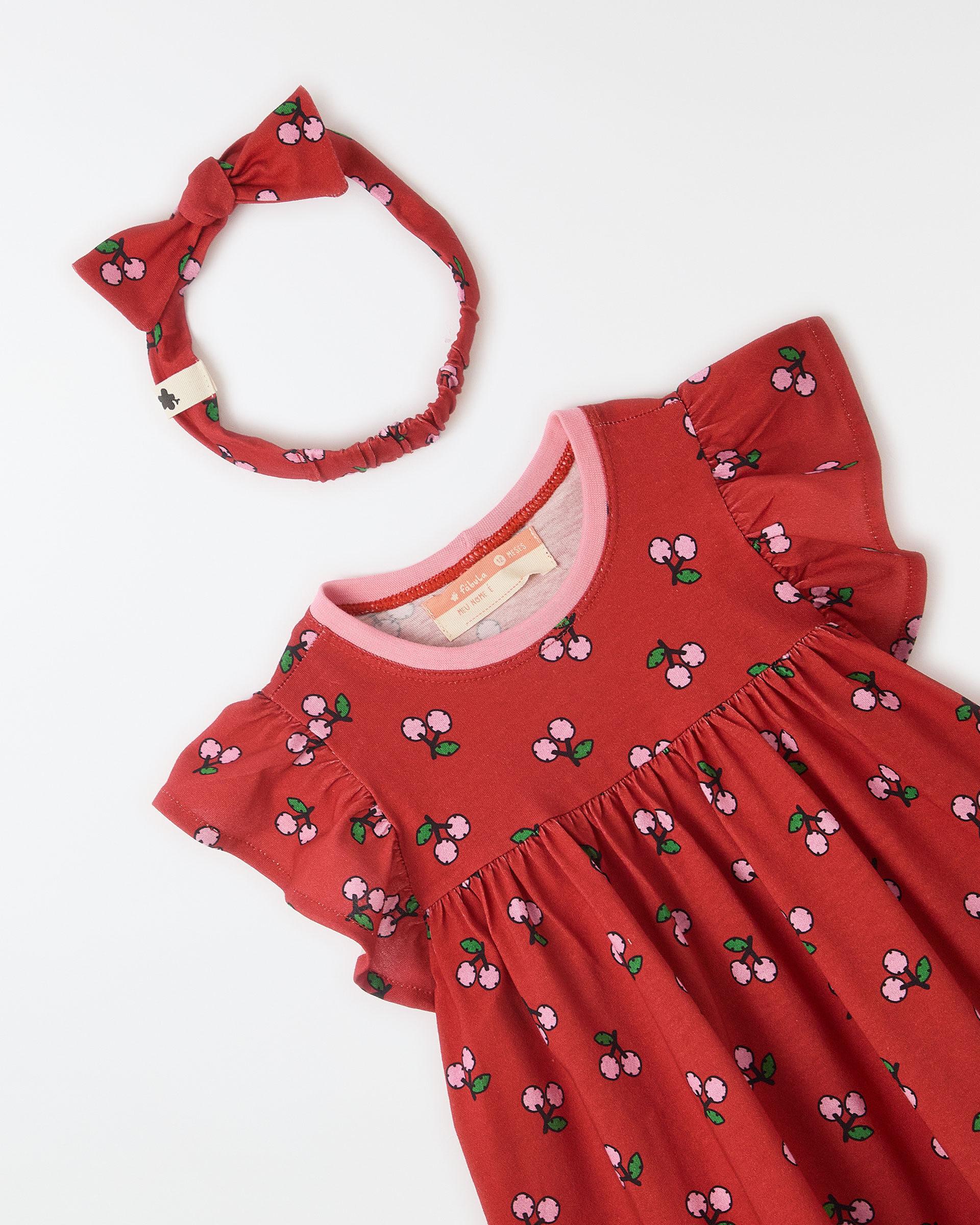 Vestido Com Faixa Bebe Malha Cerejeira