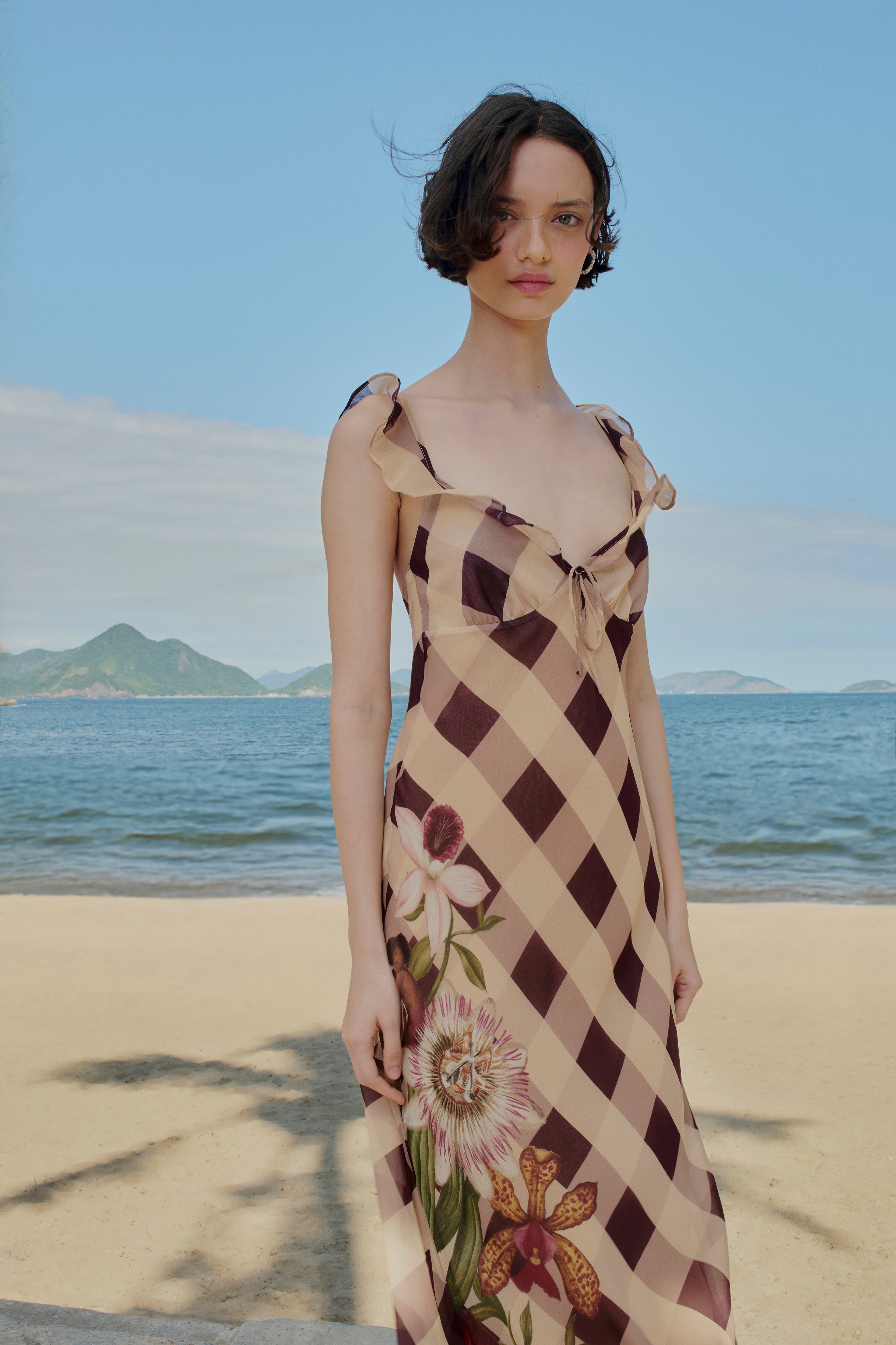 Vestido Midi Xadrez Romântico