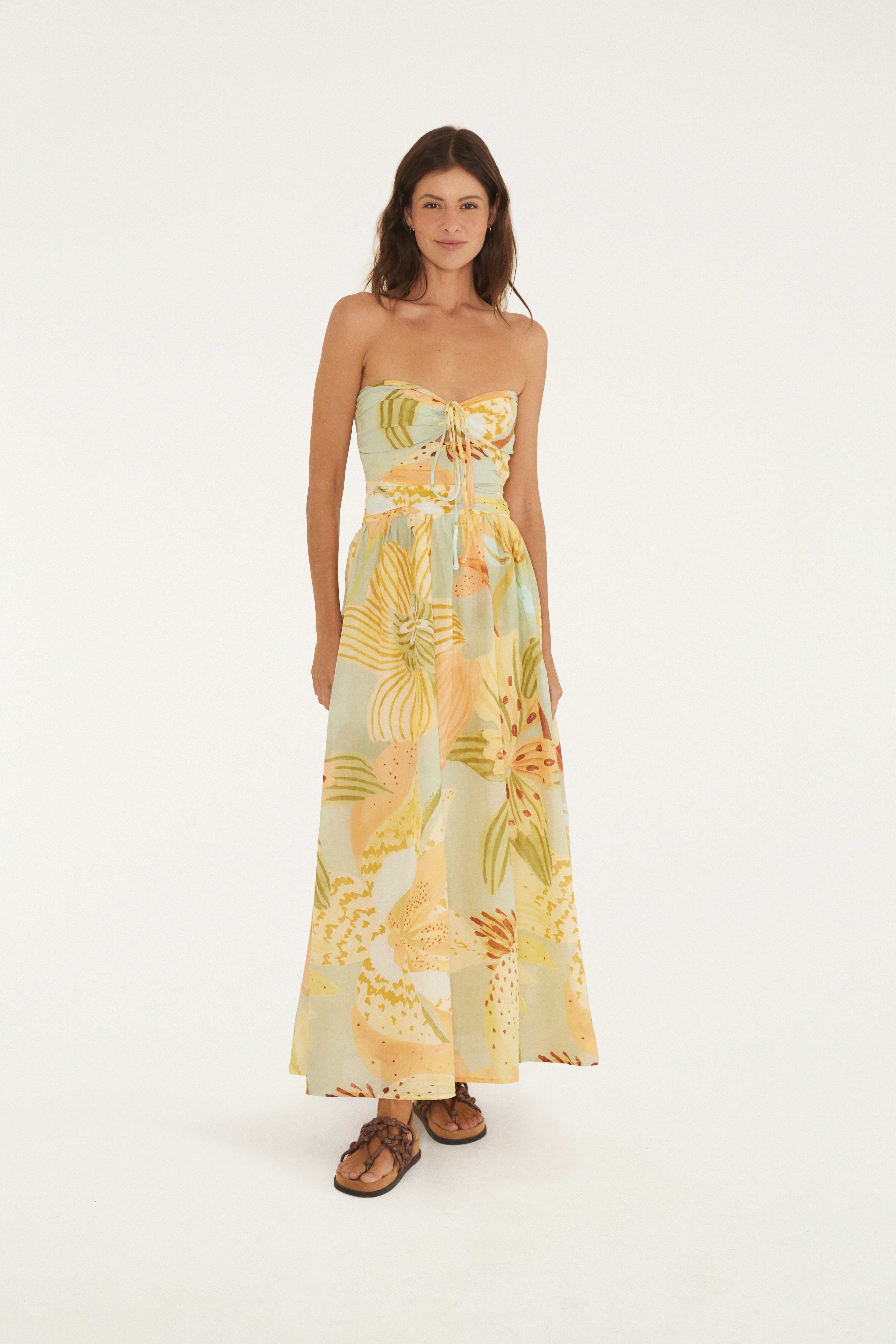 Vestido Longo Estampado Florie