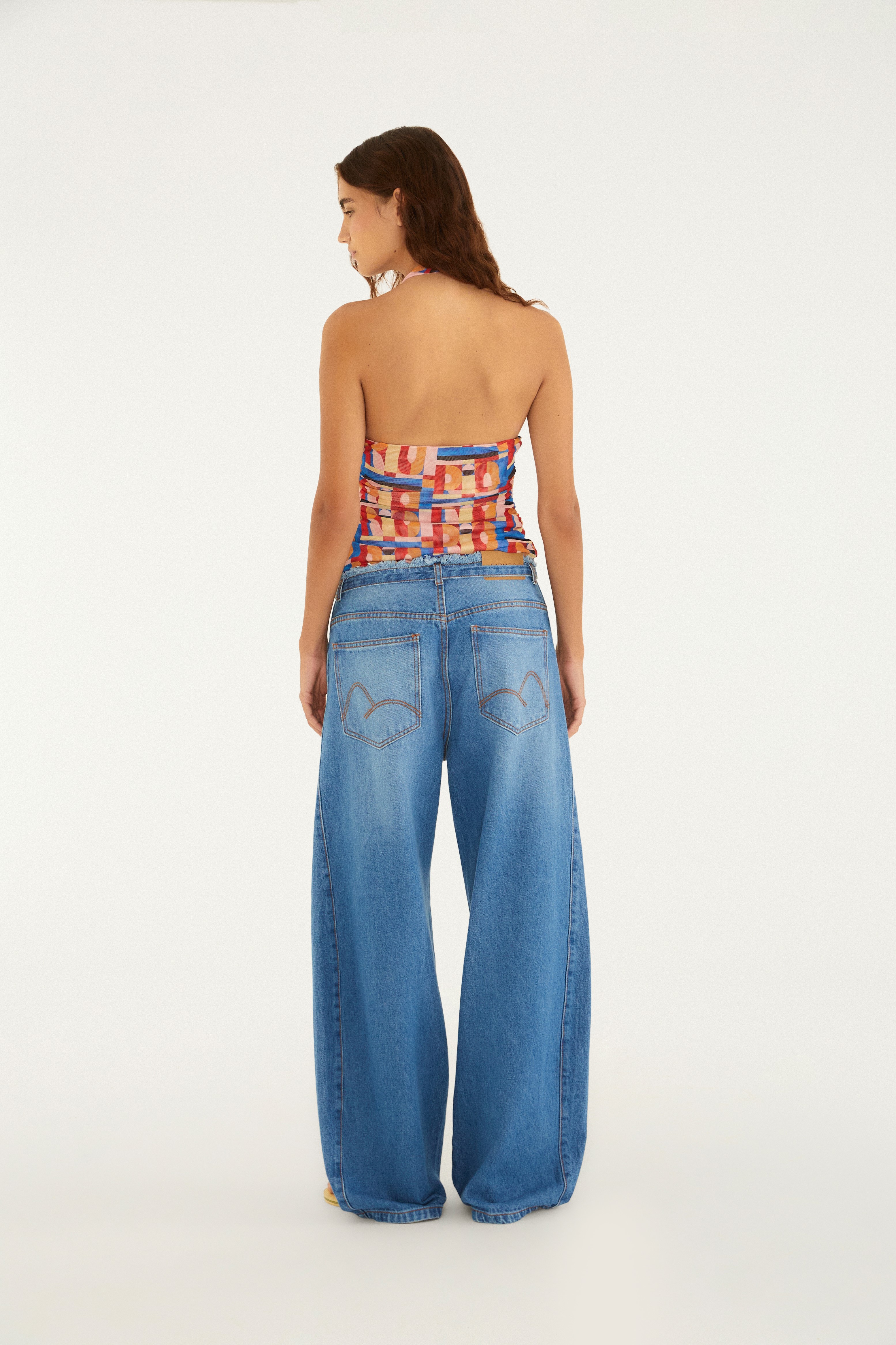 Calça Jeans Amarração