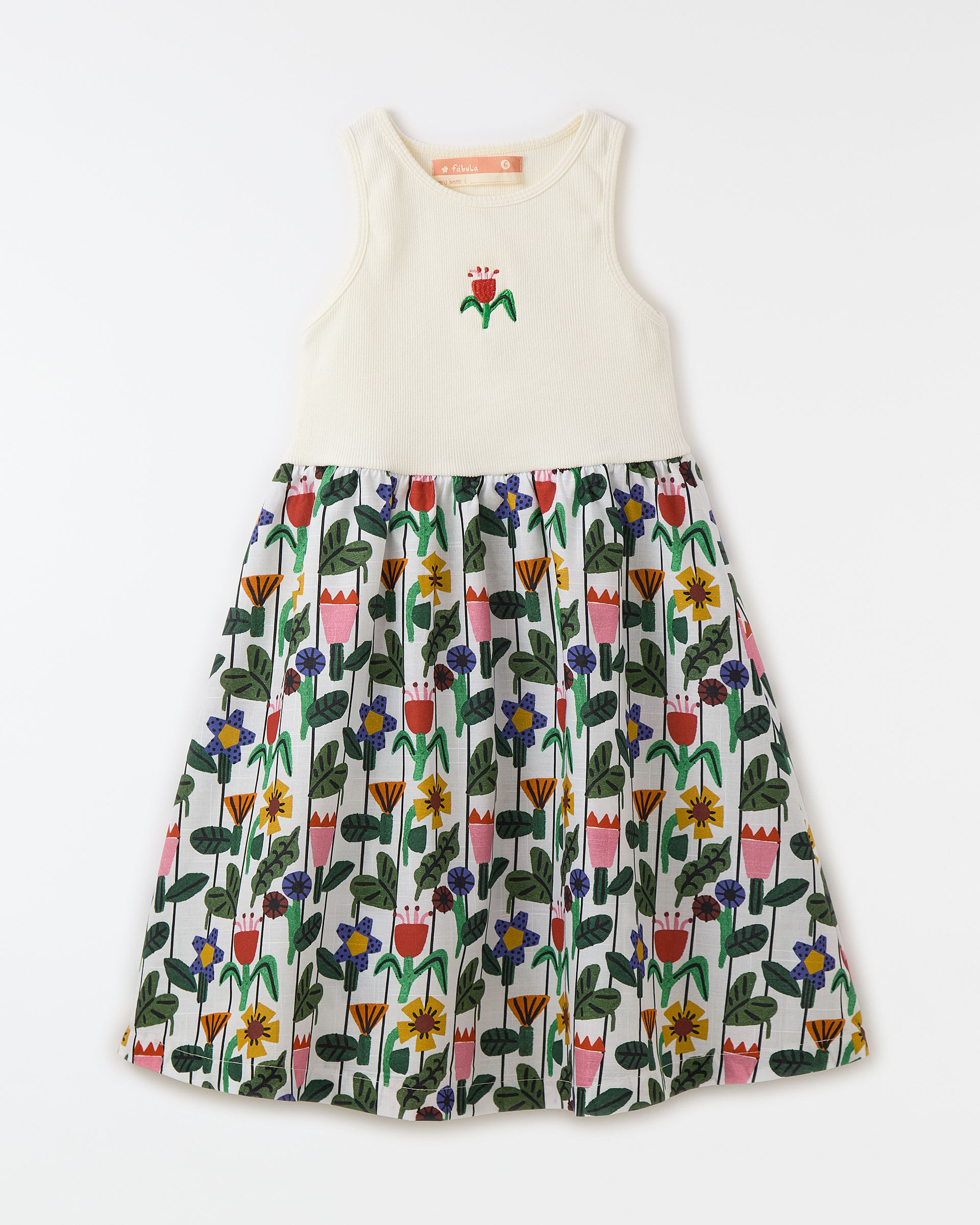 Vestido Rib Flores Do Jardim