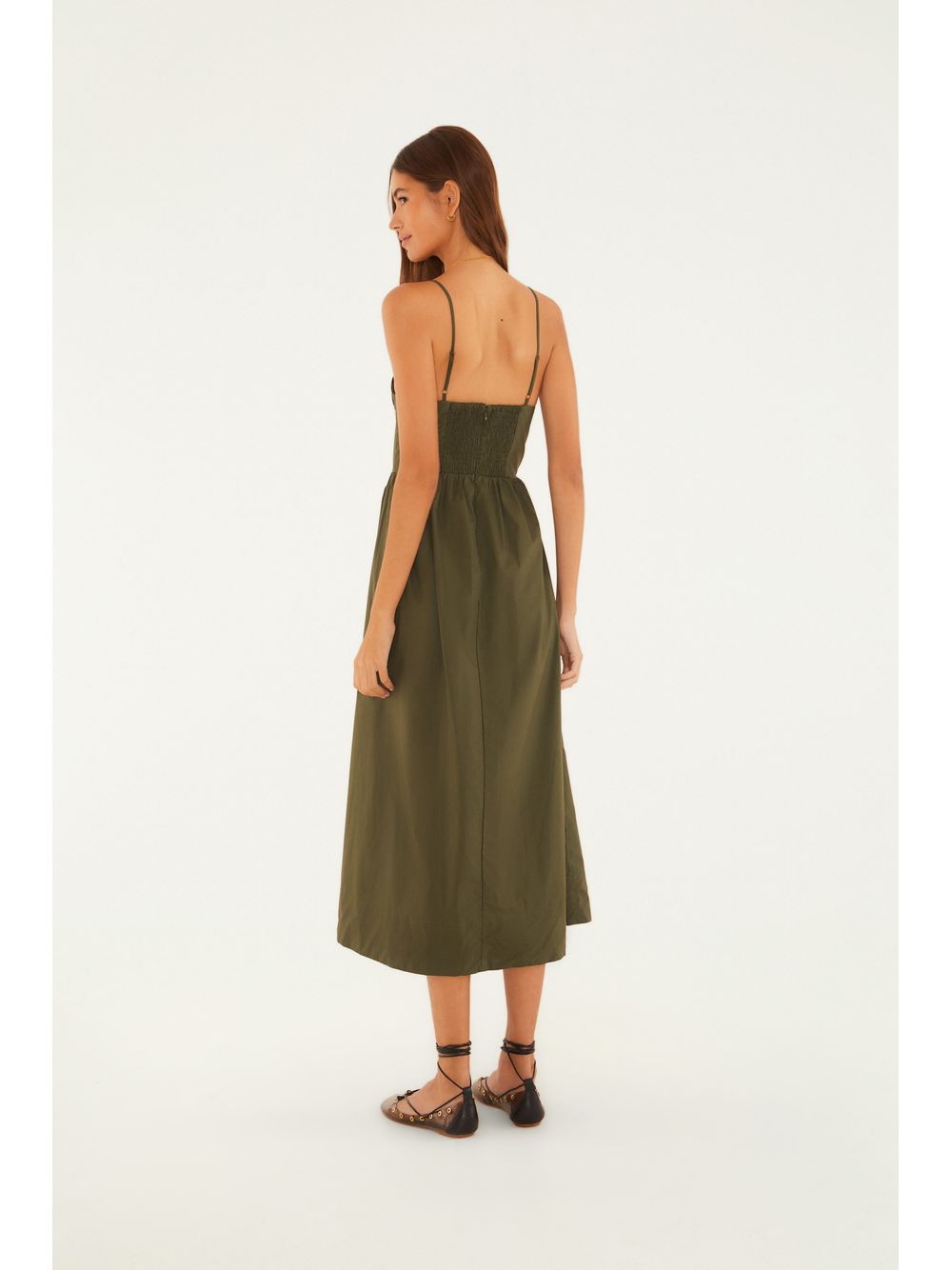 Farm — Vestido Renda Midi
