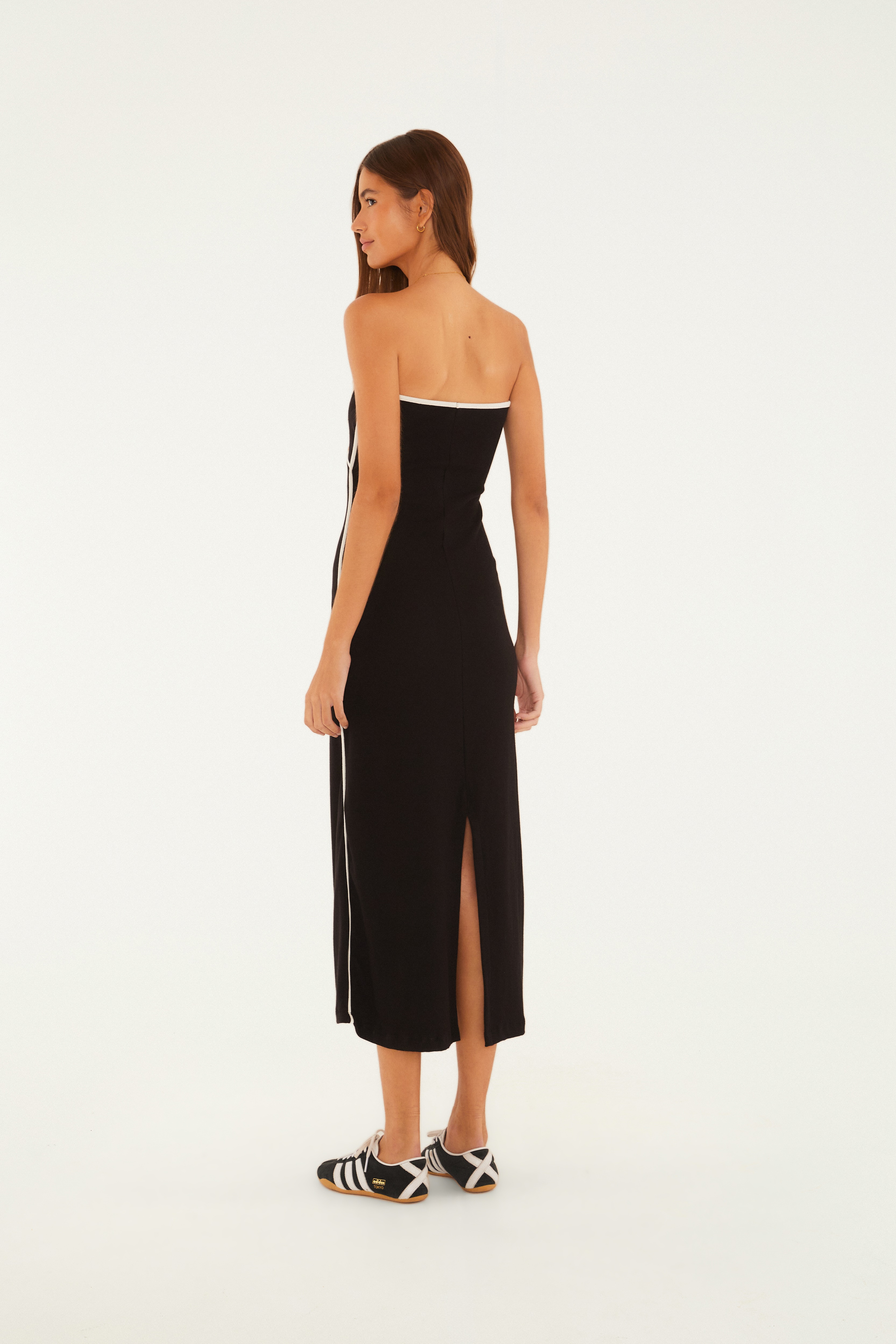 Vestido Cropped Rib Bicolor