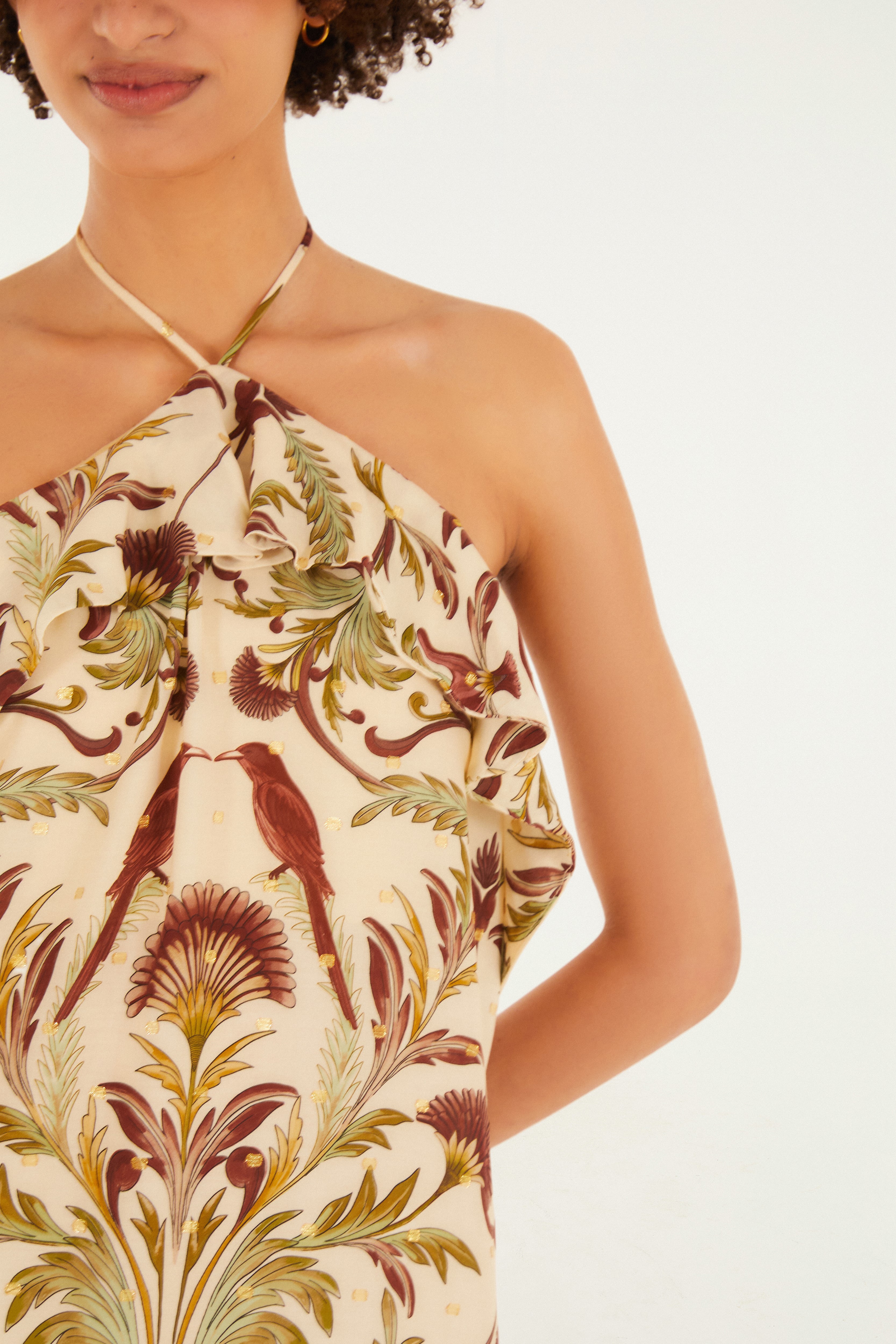 Vestido Curto Estampado Jardim Louise