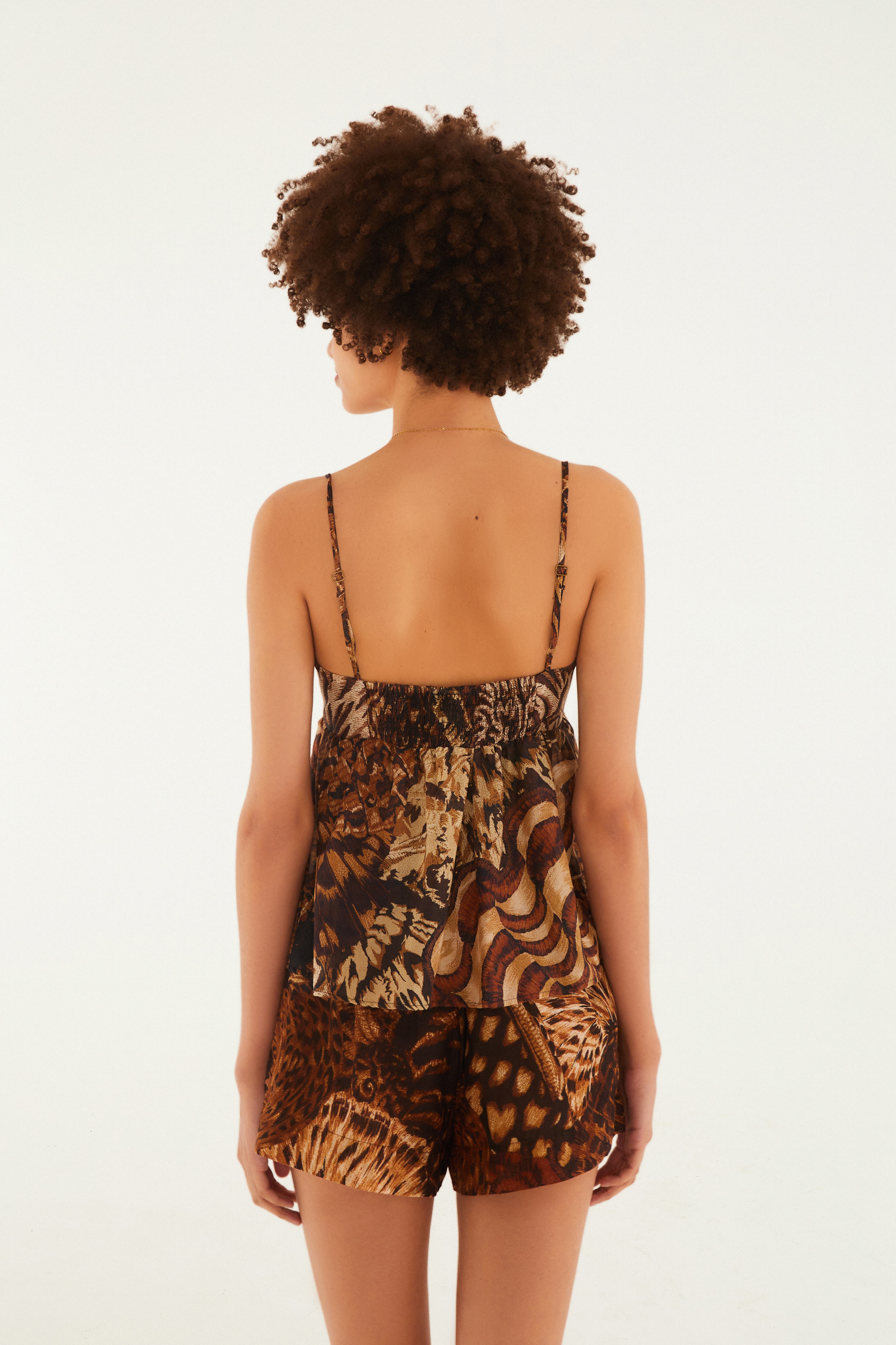 Short Estampado Camu Preto