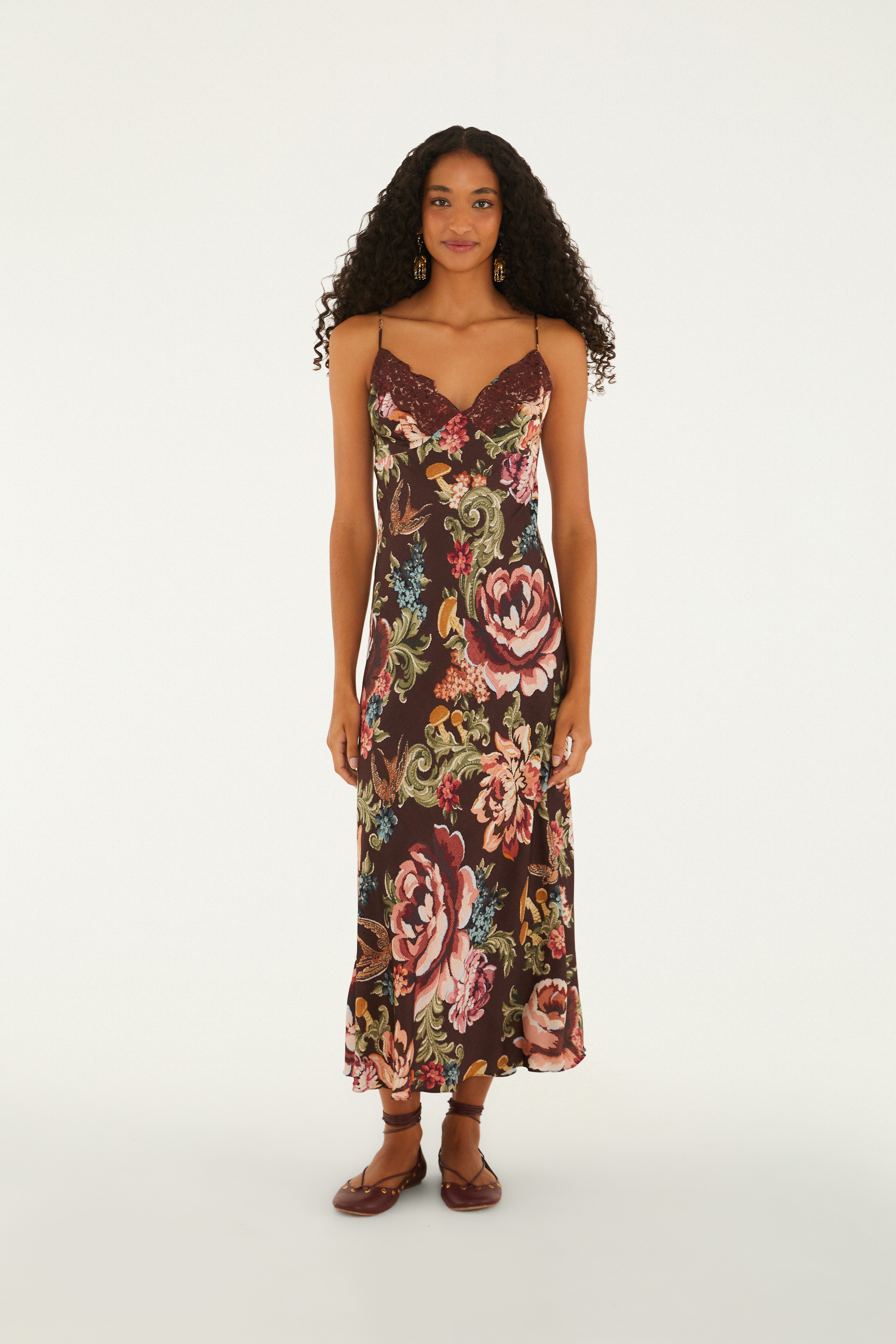 Vestido Alcinhas Estampado Floral Clássico