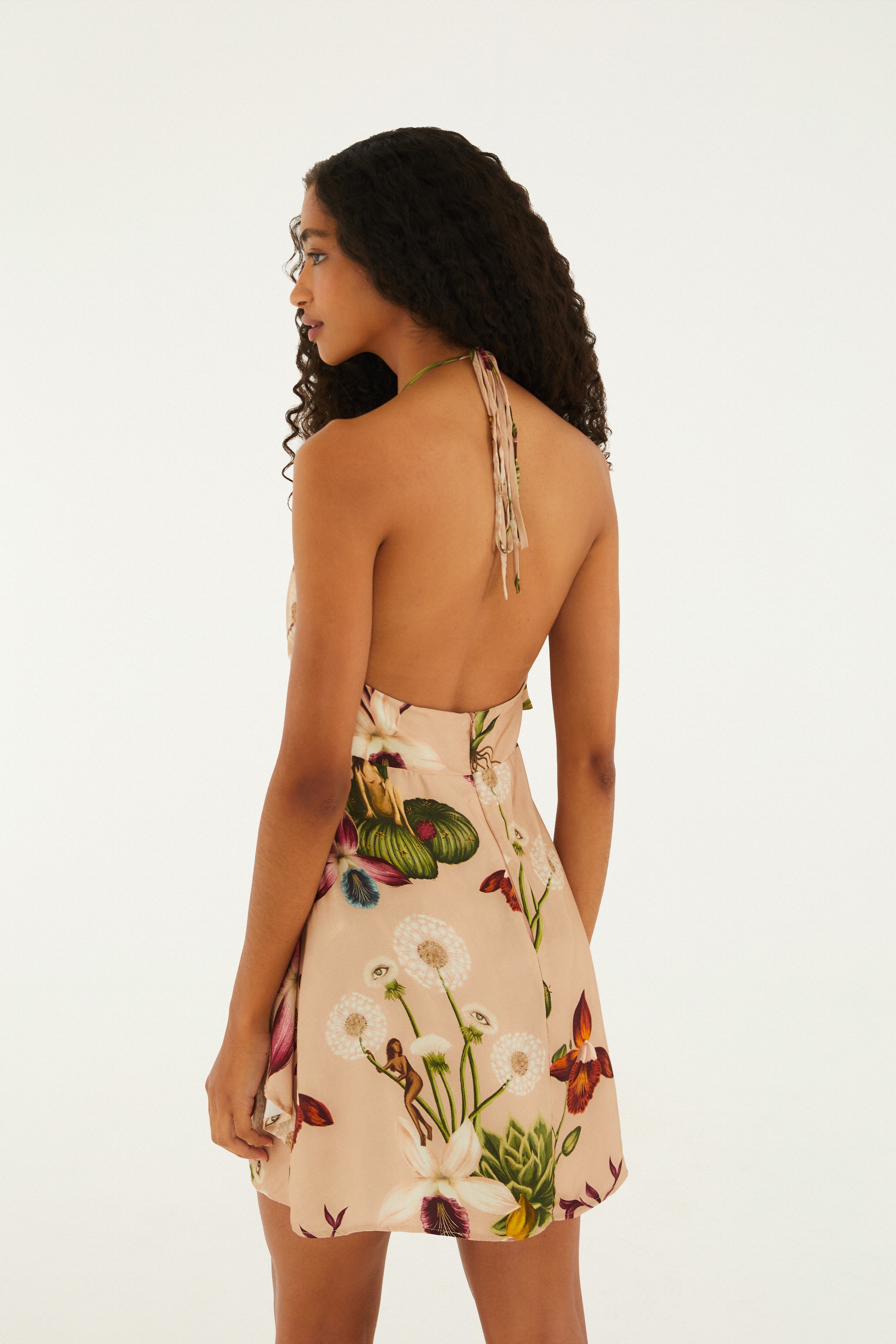 Vestido Curto Estampado Jardim Dos Sonhos