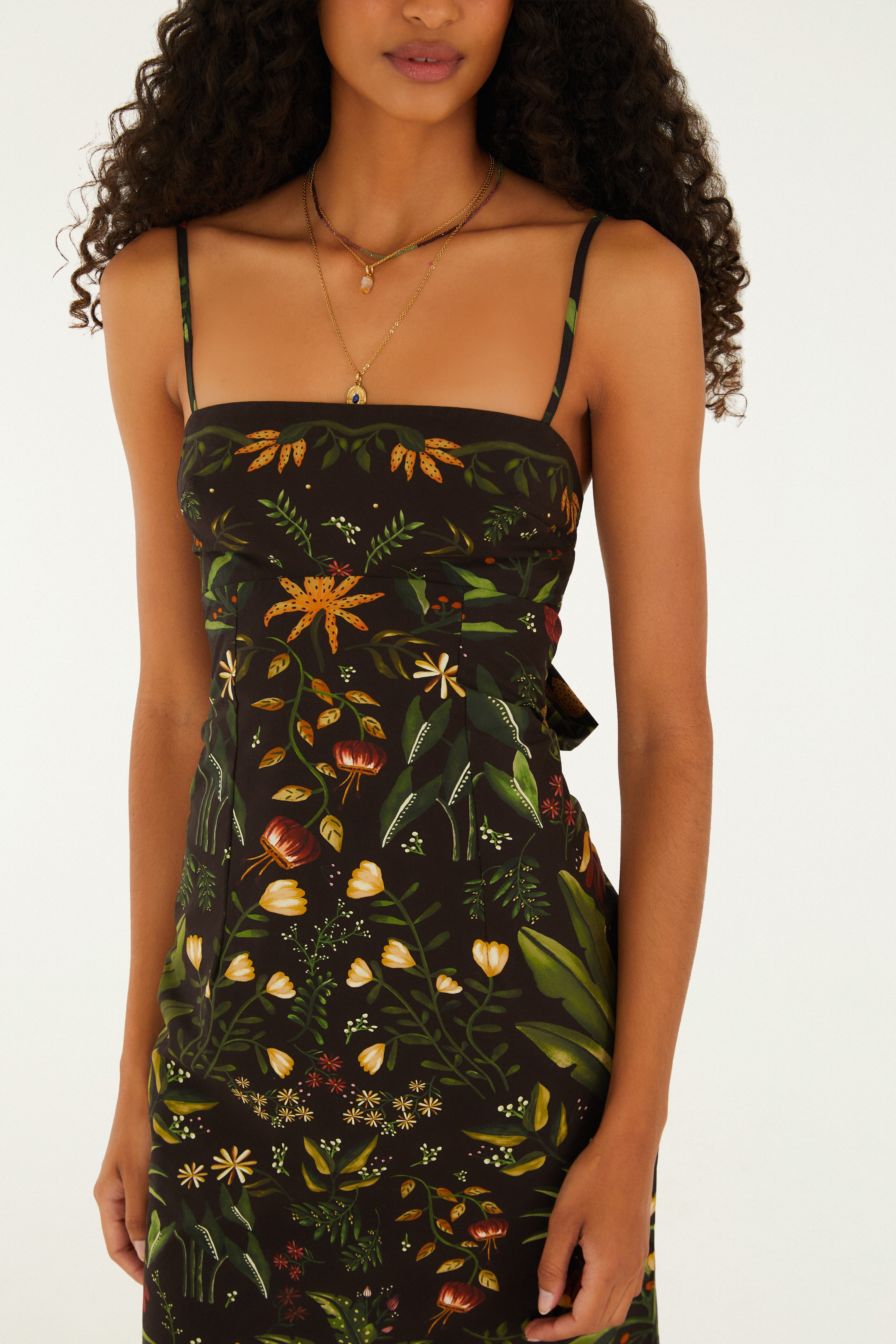 Vestido Alcinhas Estampado Inverno Tropical