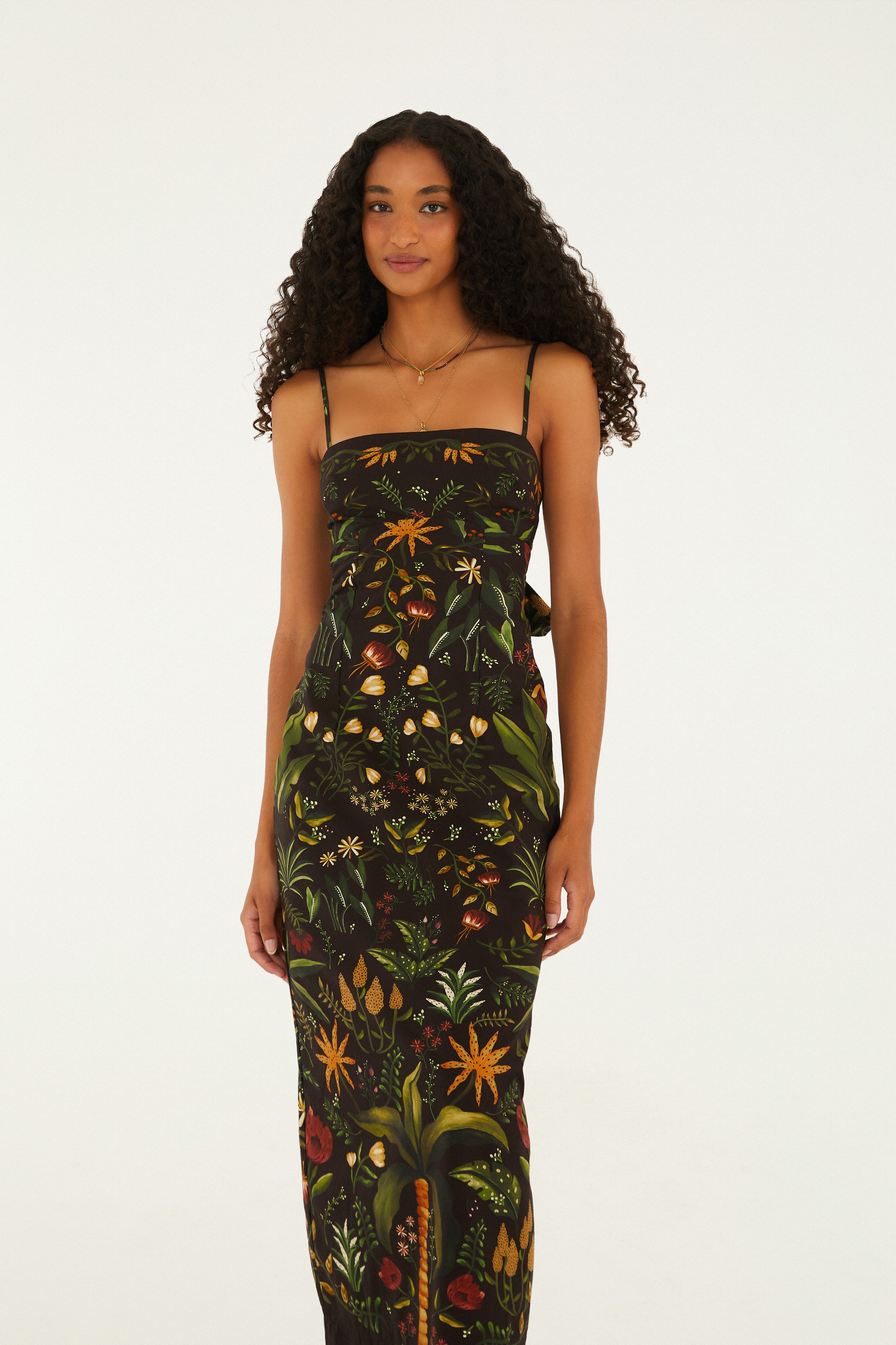 Vestido Alcinhas Estampado Inverno Tropical