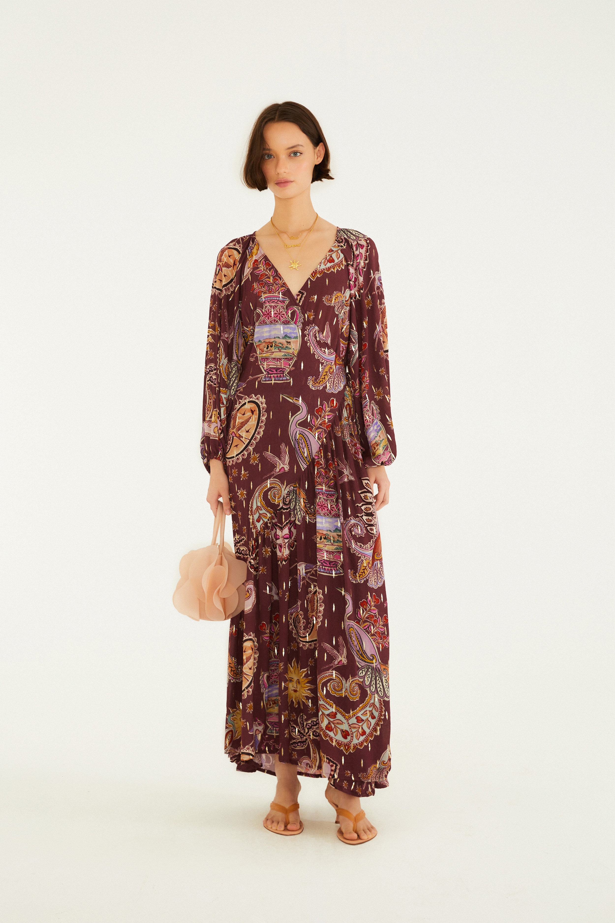 Vestido Longo Manga Reino Místico