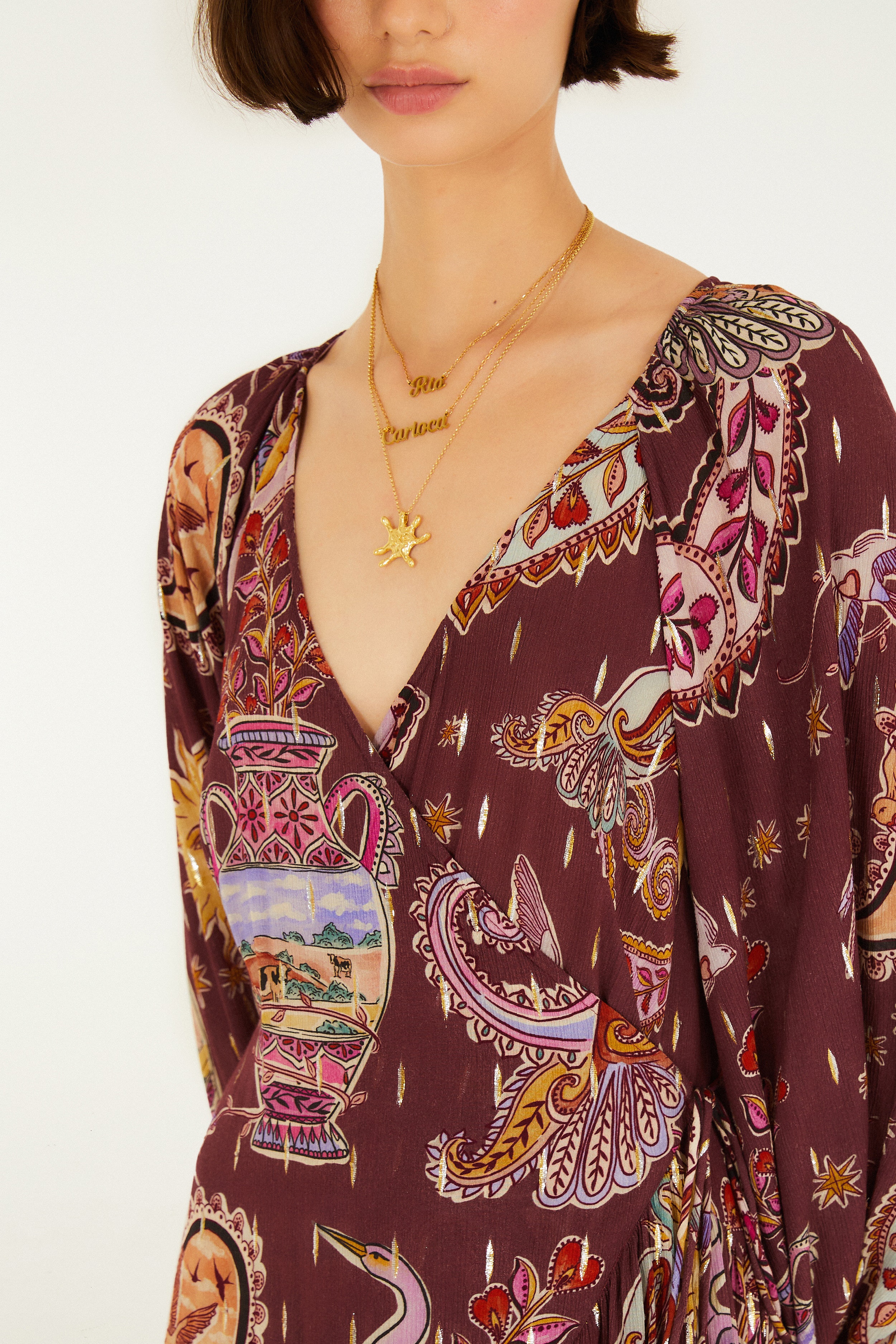 Vestido Longo Manga Reino Místico