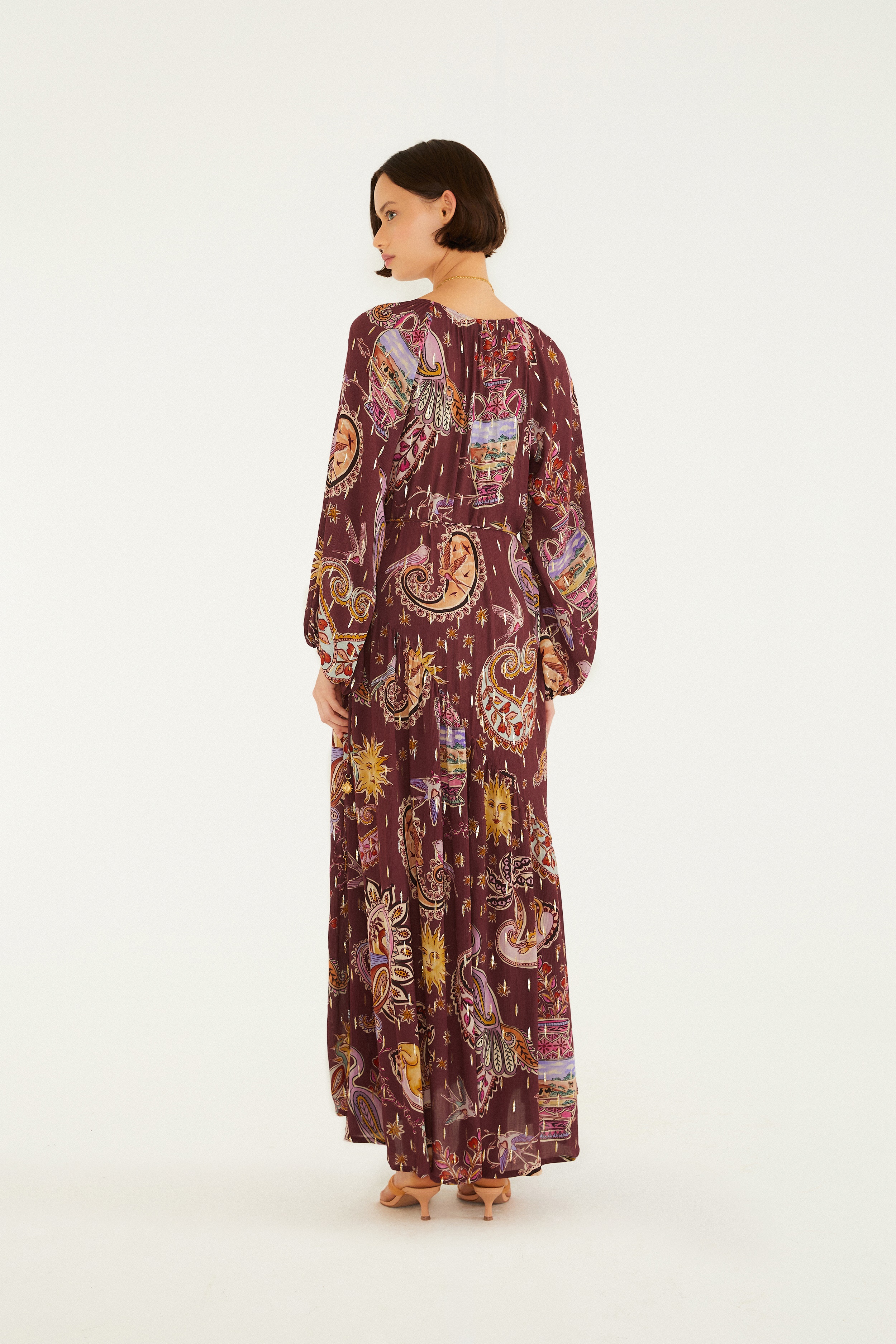 Vestido Longo Manga Reino Místico