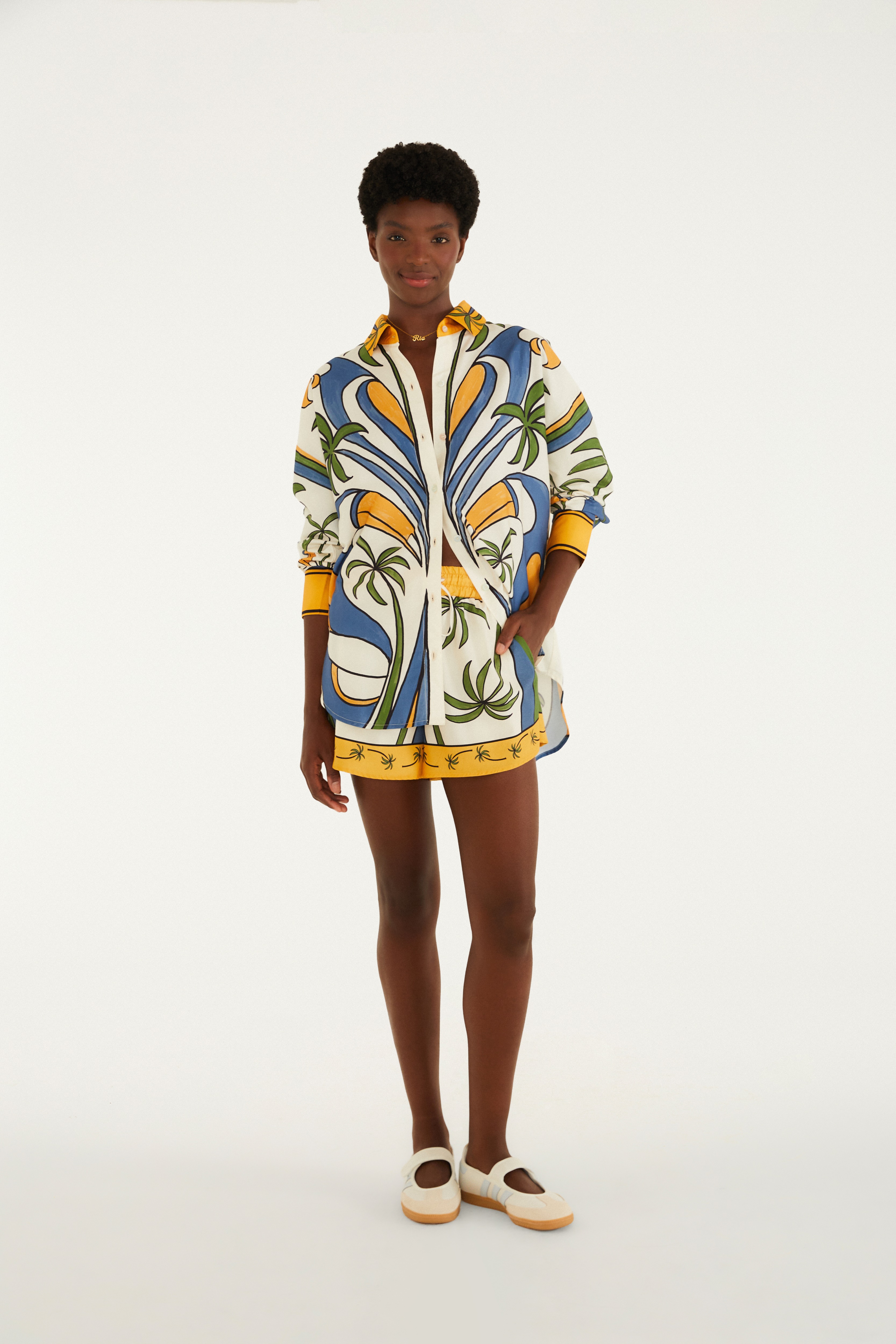 Shorts Estampado Gráfico Tropical