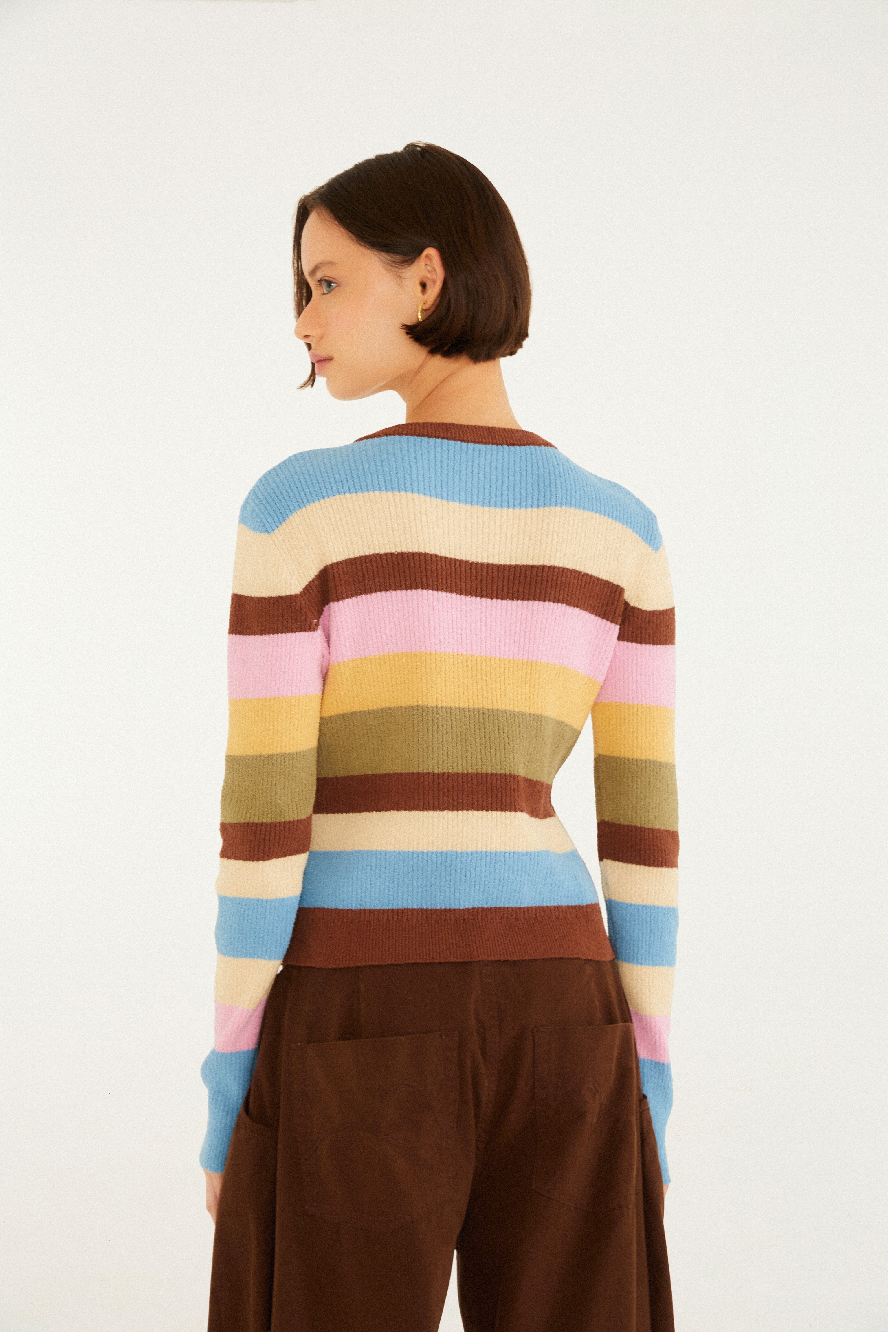 Cardigan Tricot Listrado