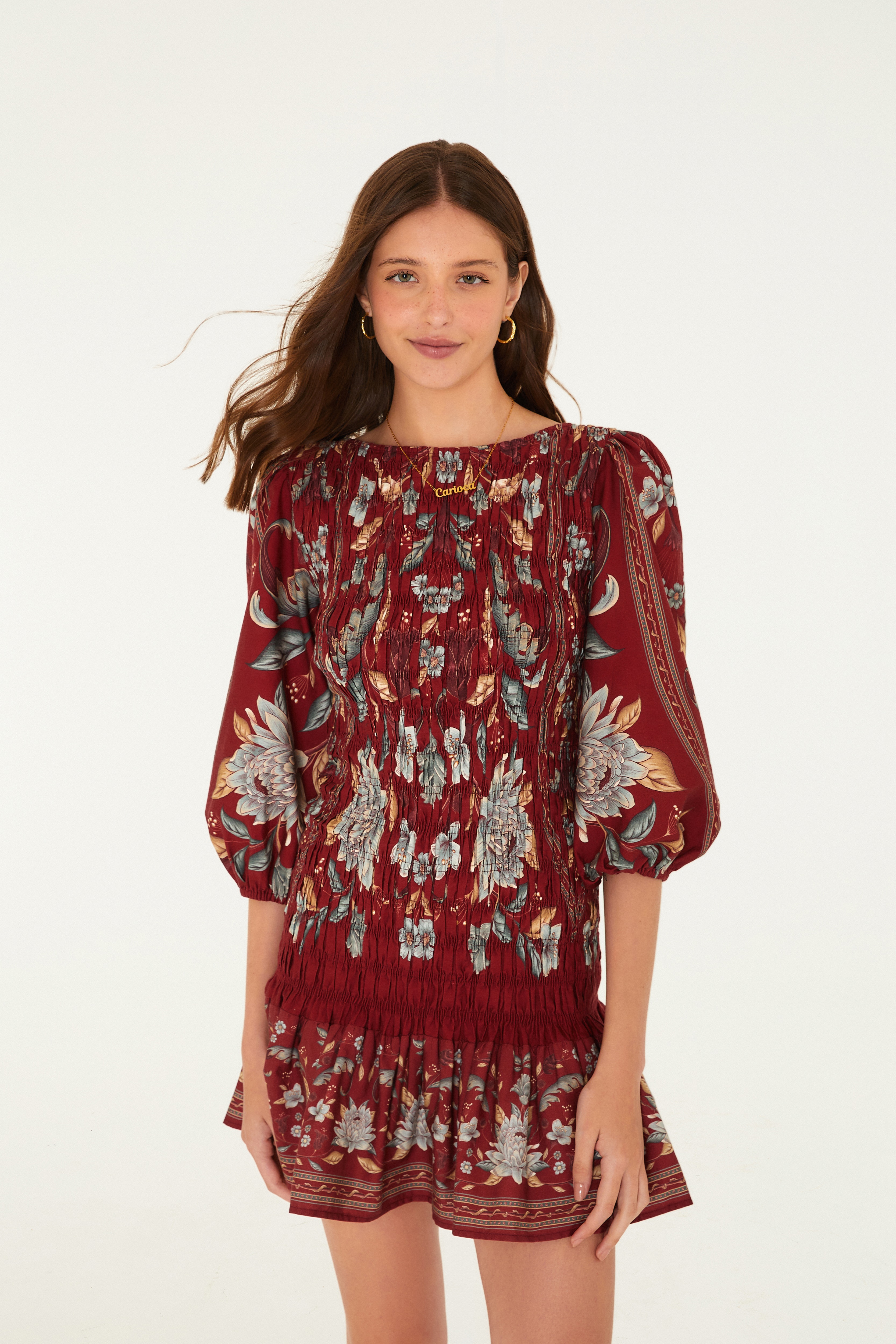 Vestido Curto Estampado Retrópico