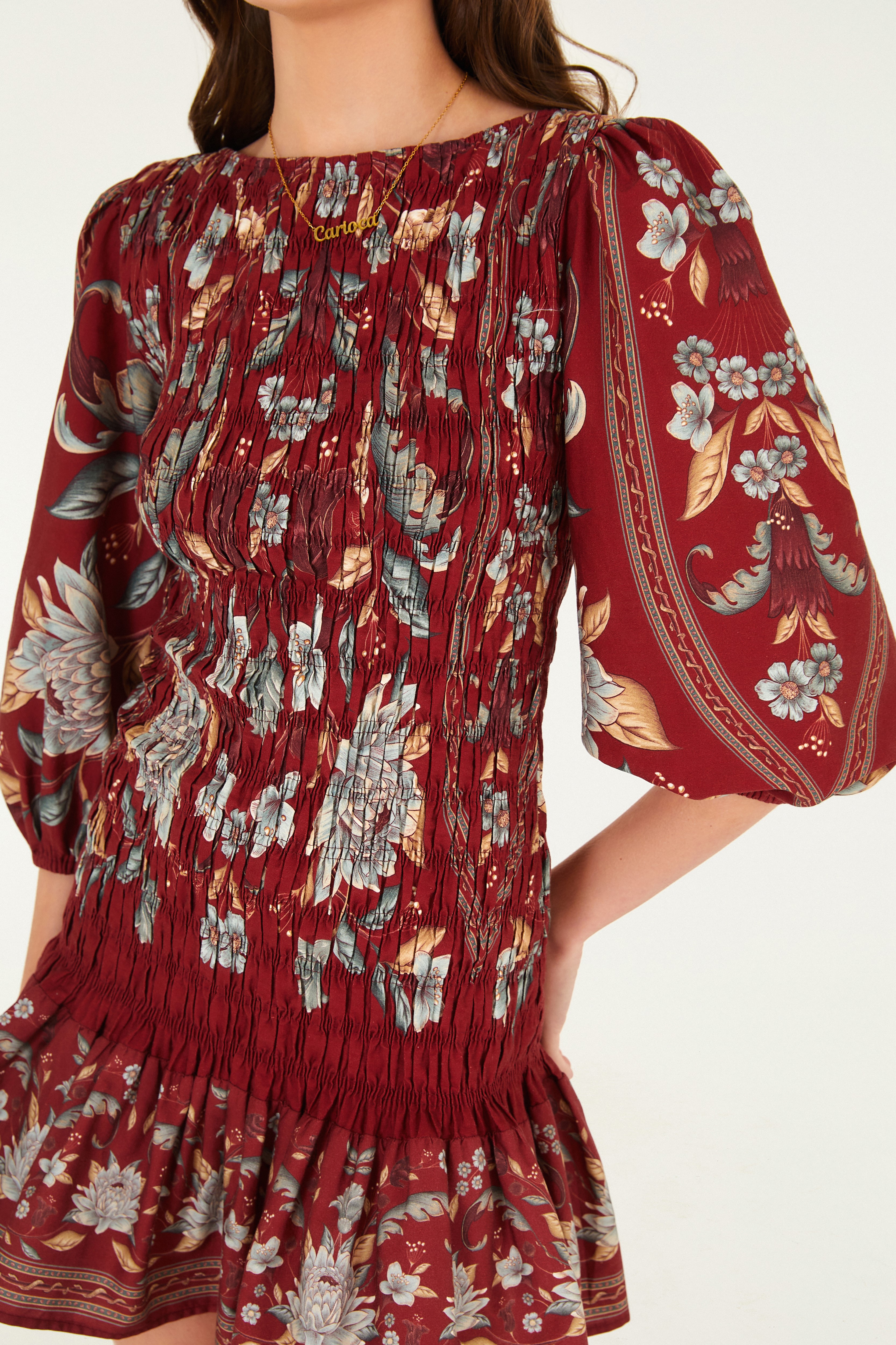 Vestido Curto Estampado Retrópico
