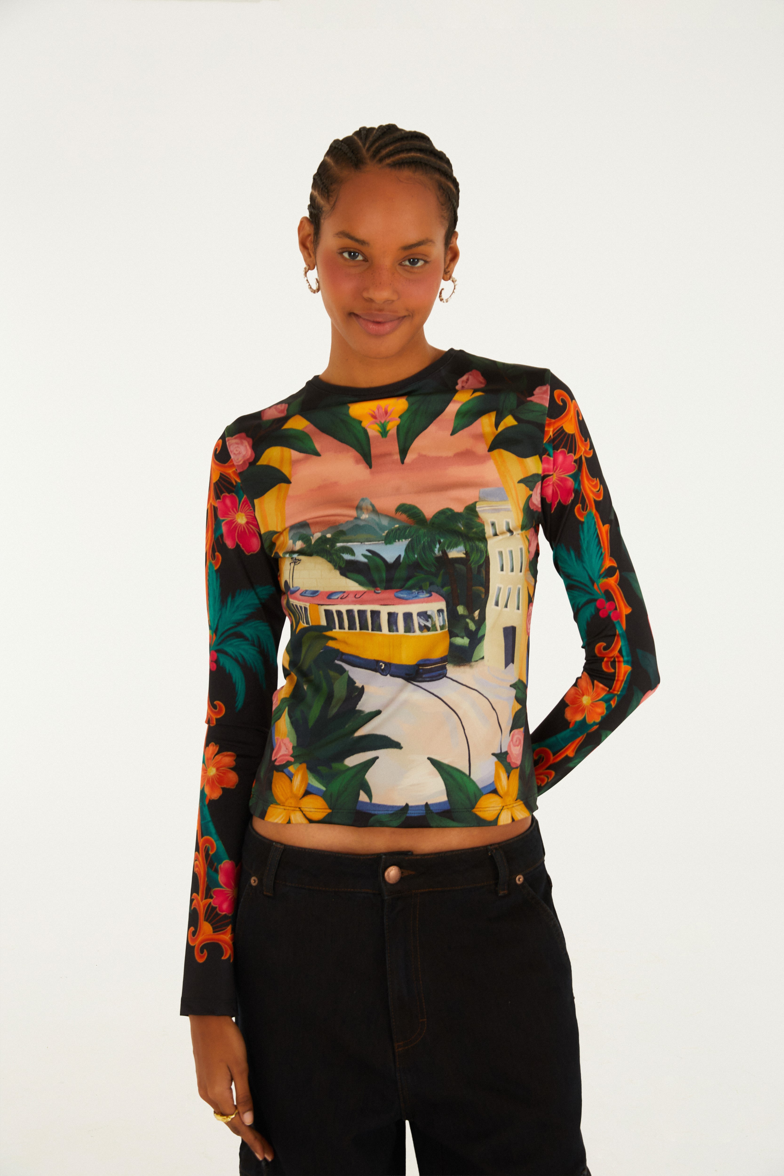 Blusa Estampada Lenços Cariocas