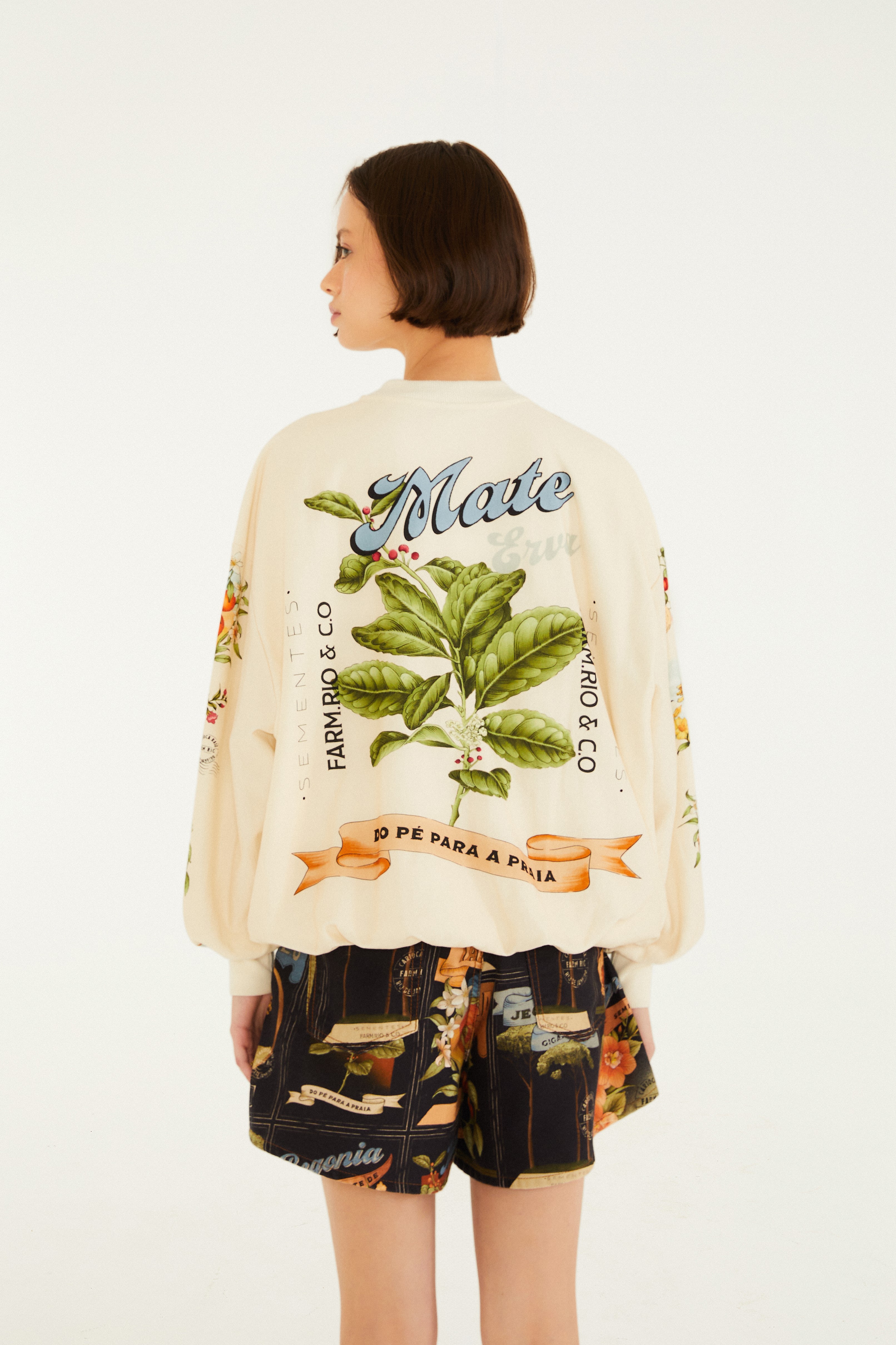 Casaco Balonê Estampado Selos Do Brasil
