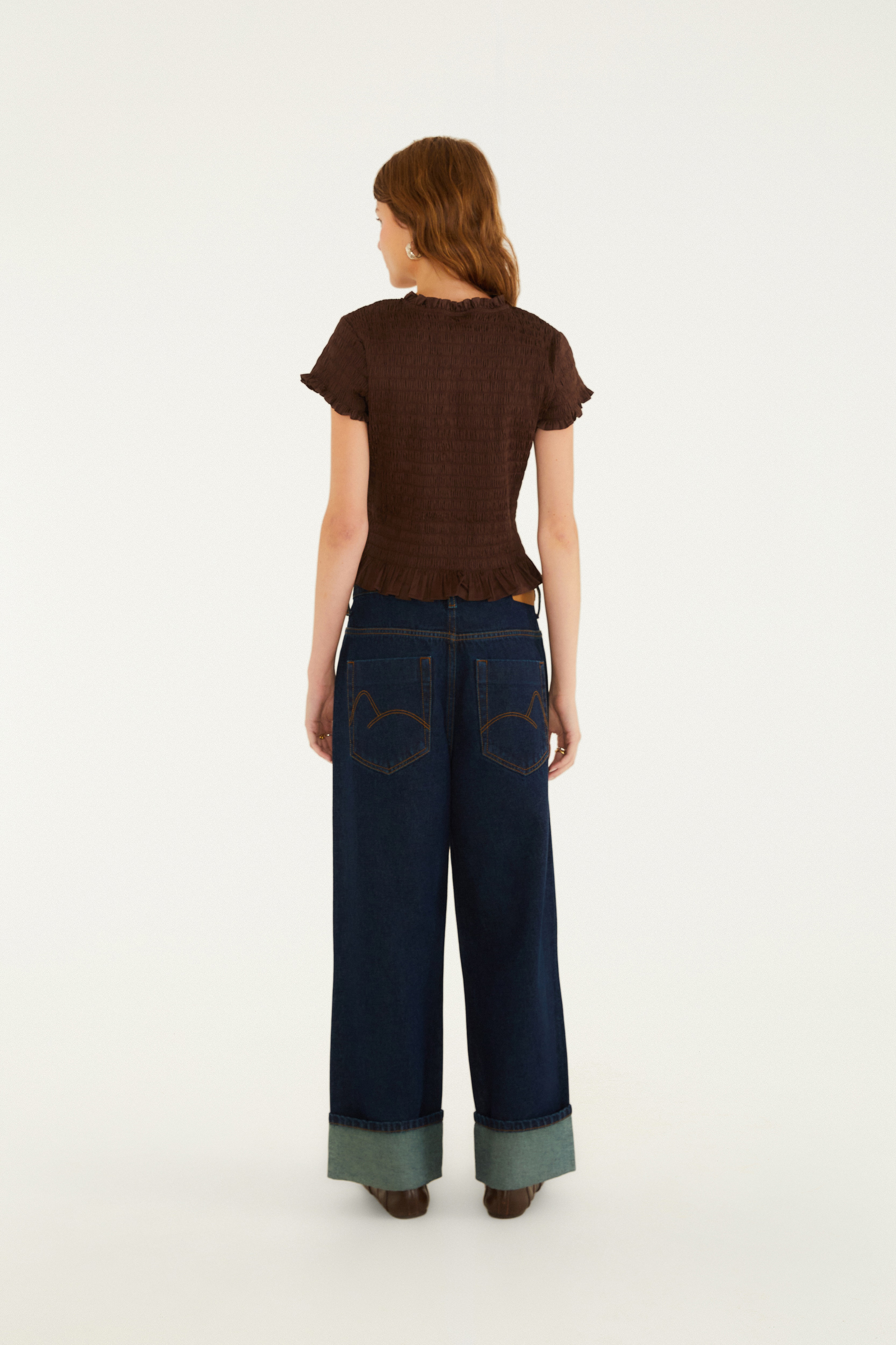 Calça Jeans Bainha Virada