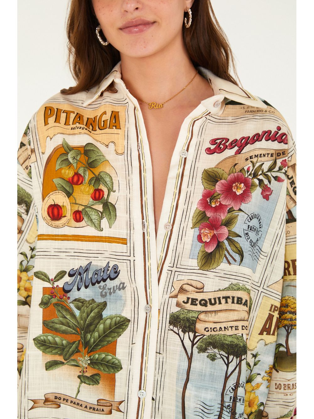 Farm — Camisa Estampada Selinhos
