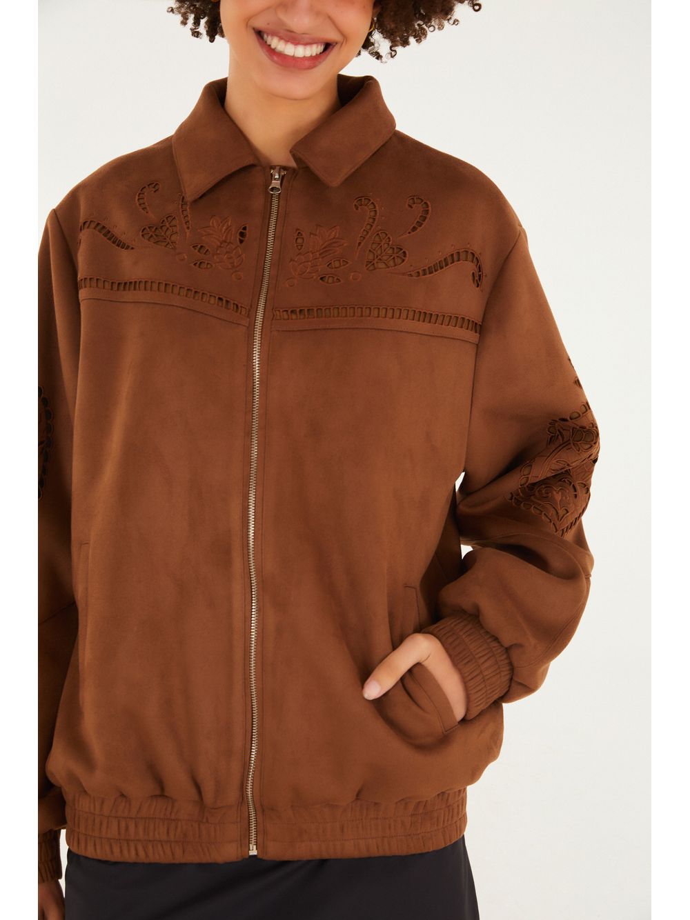 Farm — Jaqueta Suede Richelieu