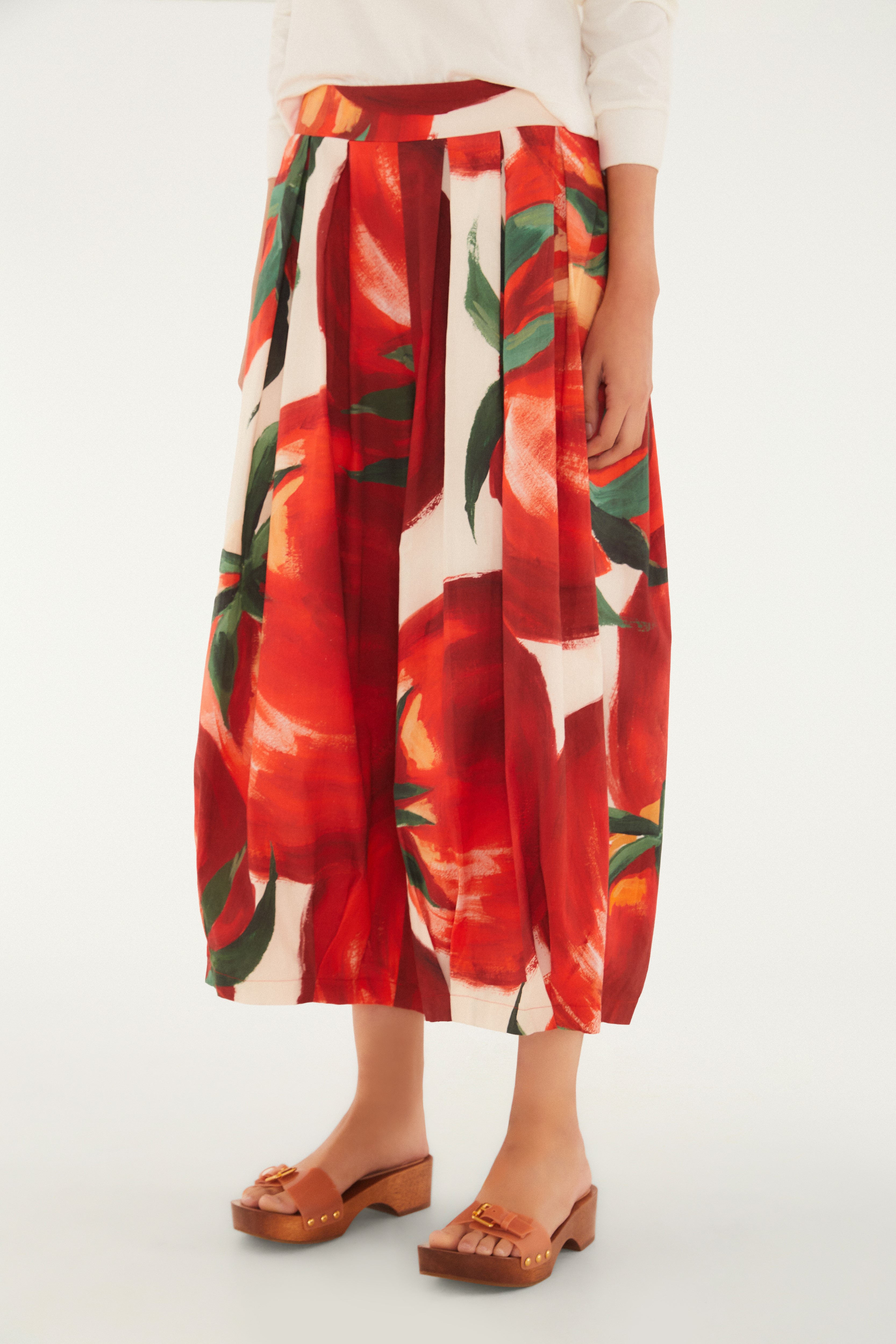Calça Estampada Maxi Tomates
