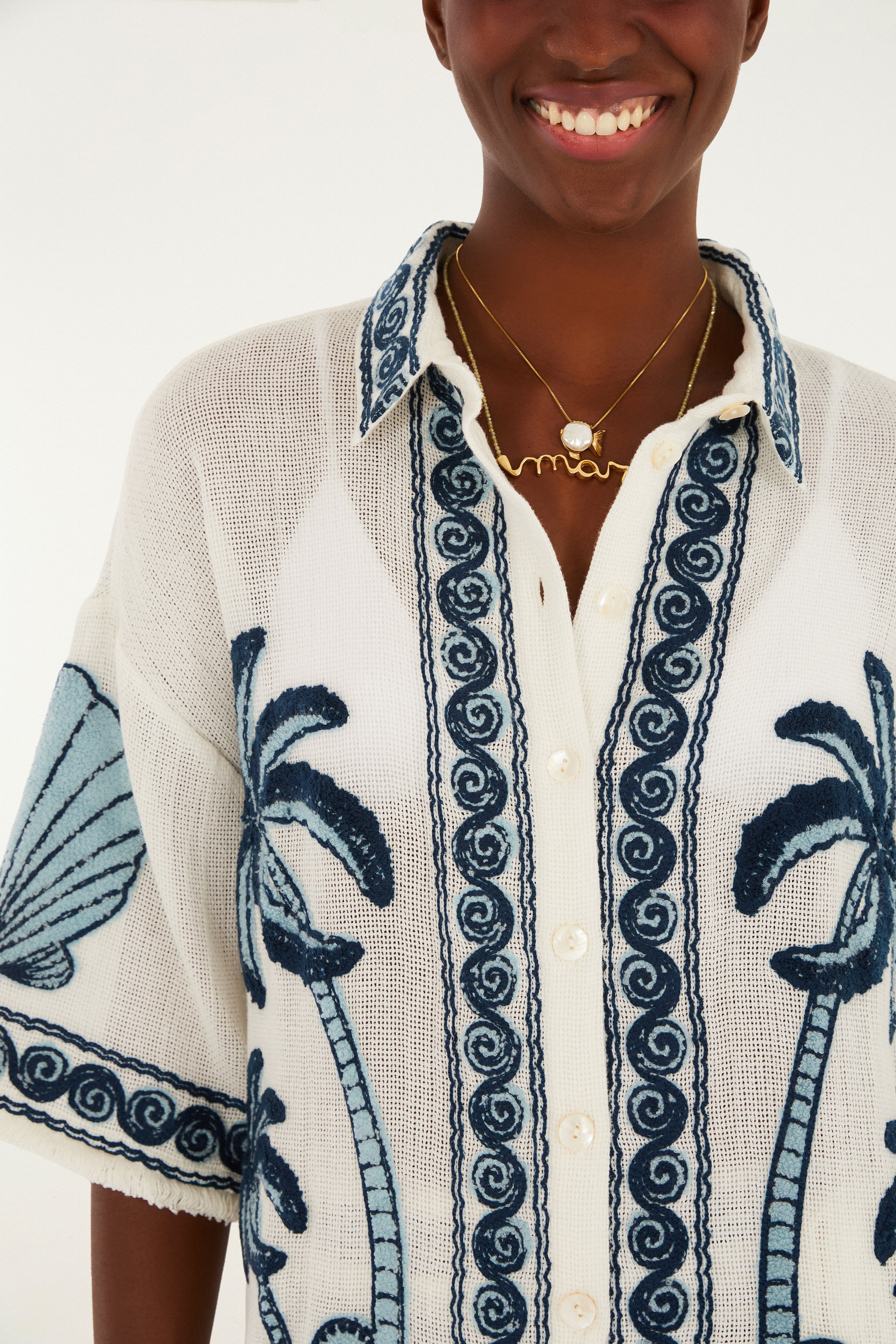 Camisa Artesanal Paisagem Tropical