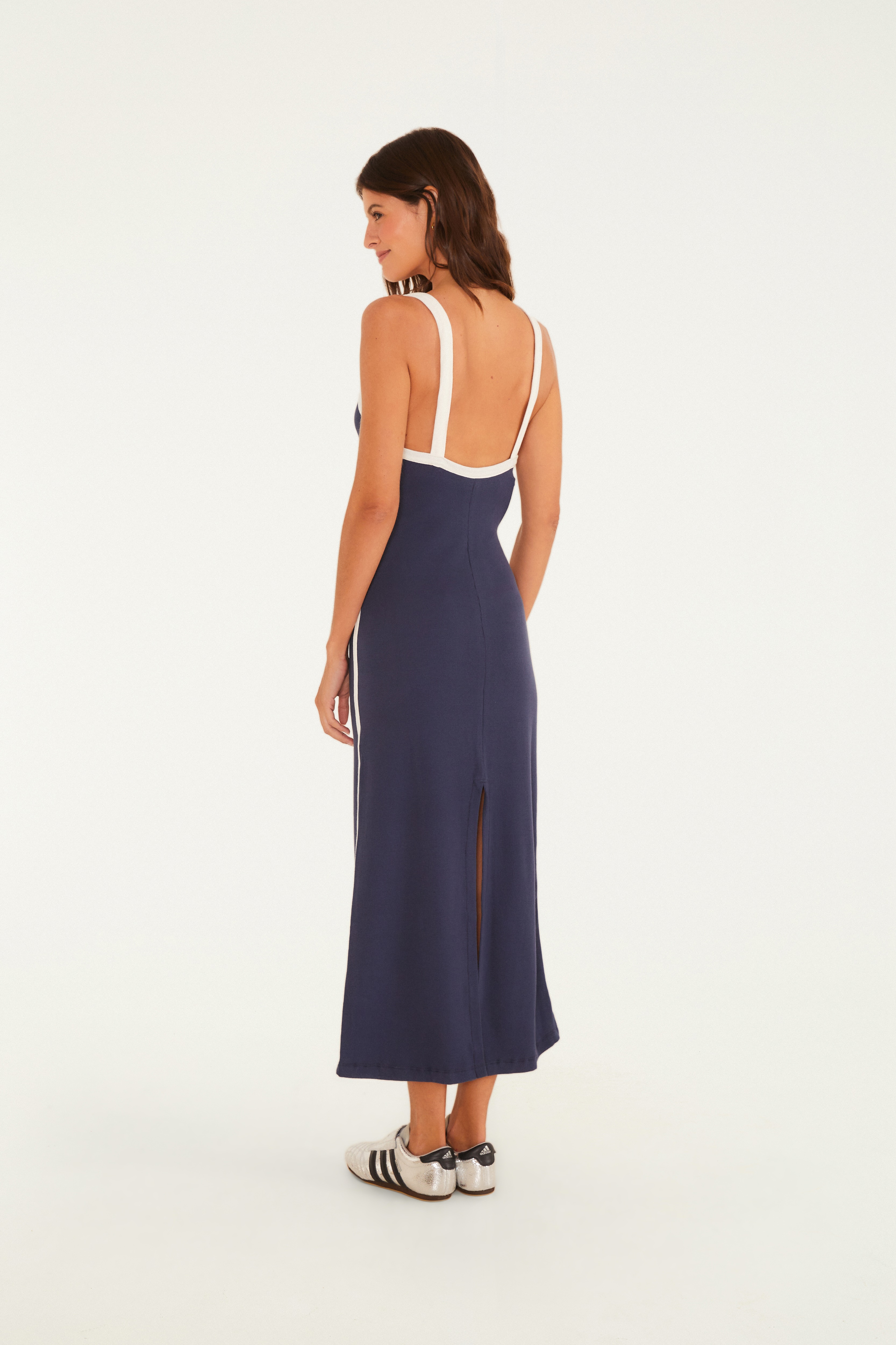 Vestido Cropped Alça Bicolor