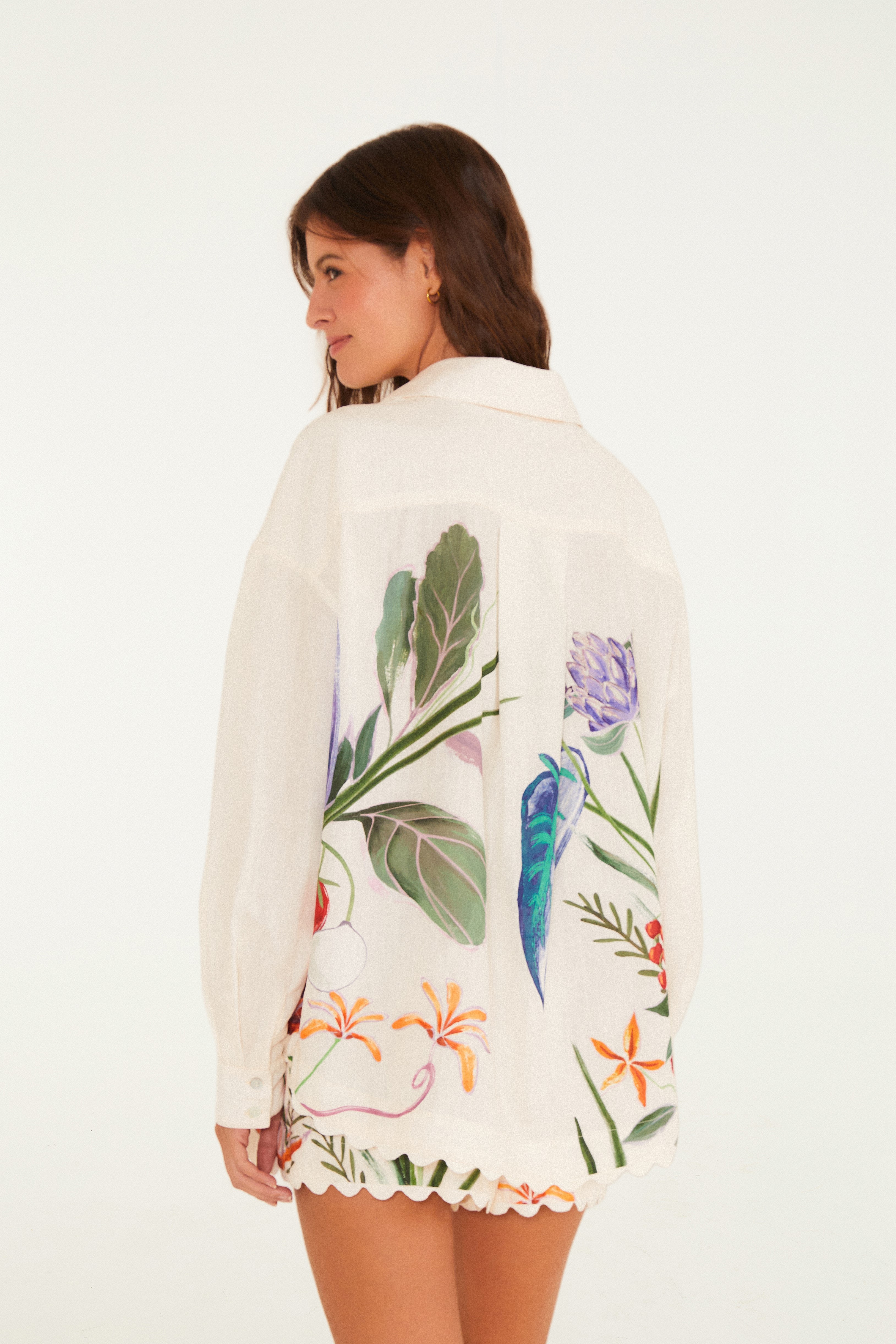 Camisa Estampada Horta Tropical